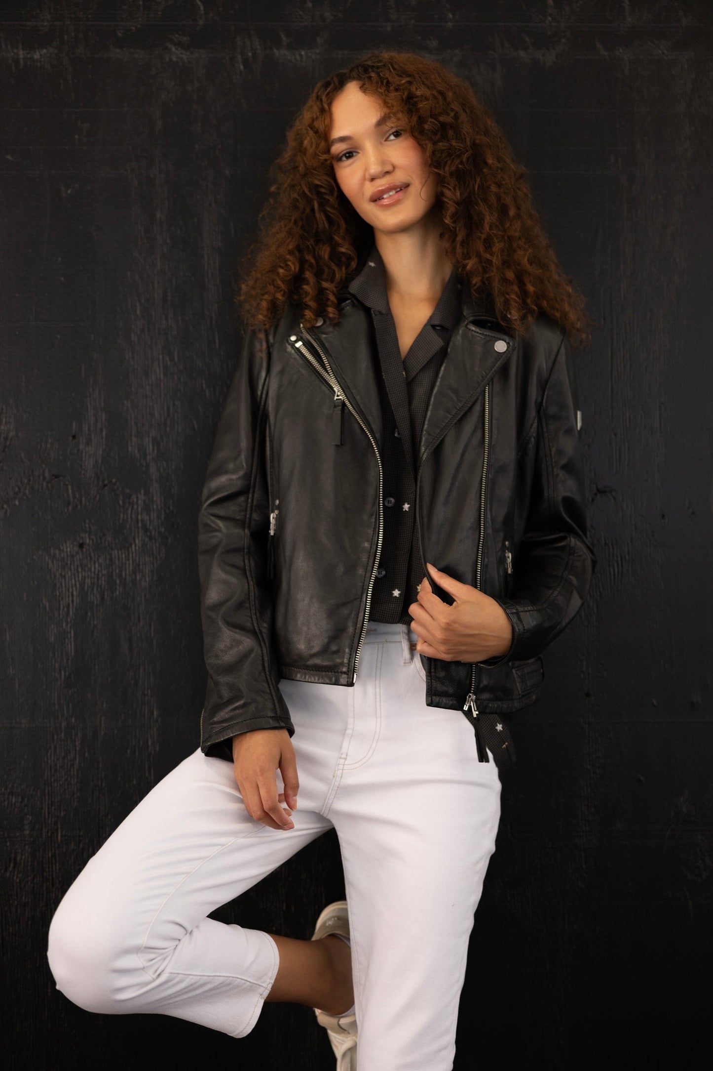 Pasja RF Leather Jacket, Black