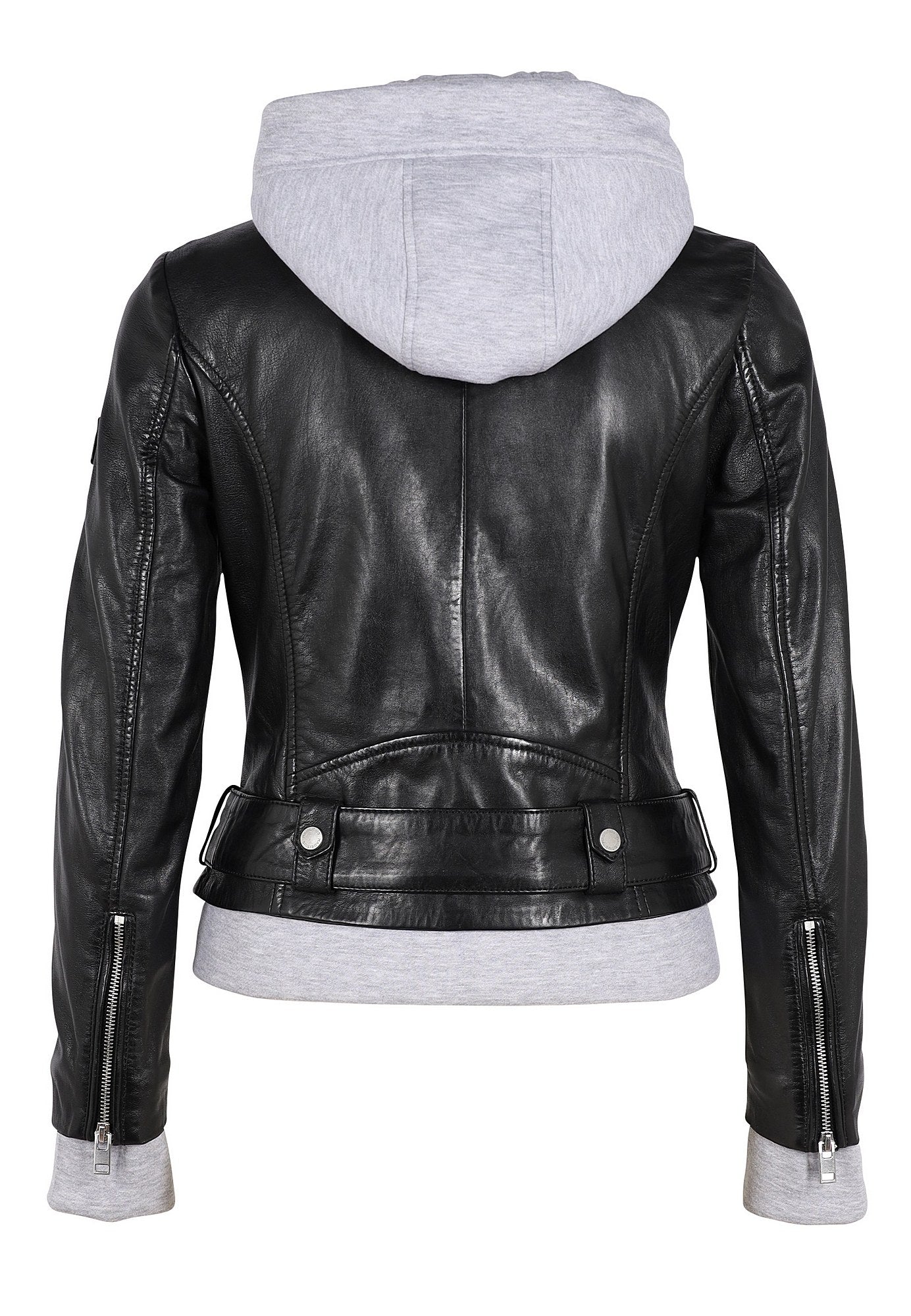 Freda RF Leather Jacket, Black and Grey