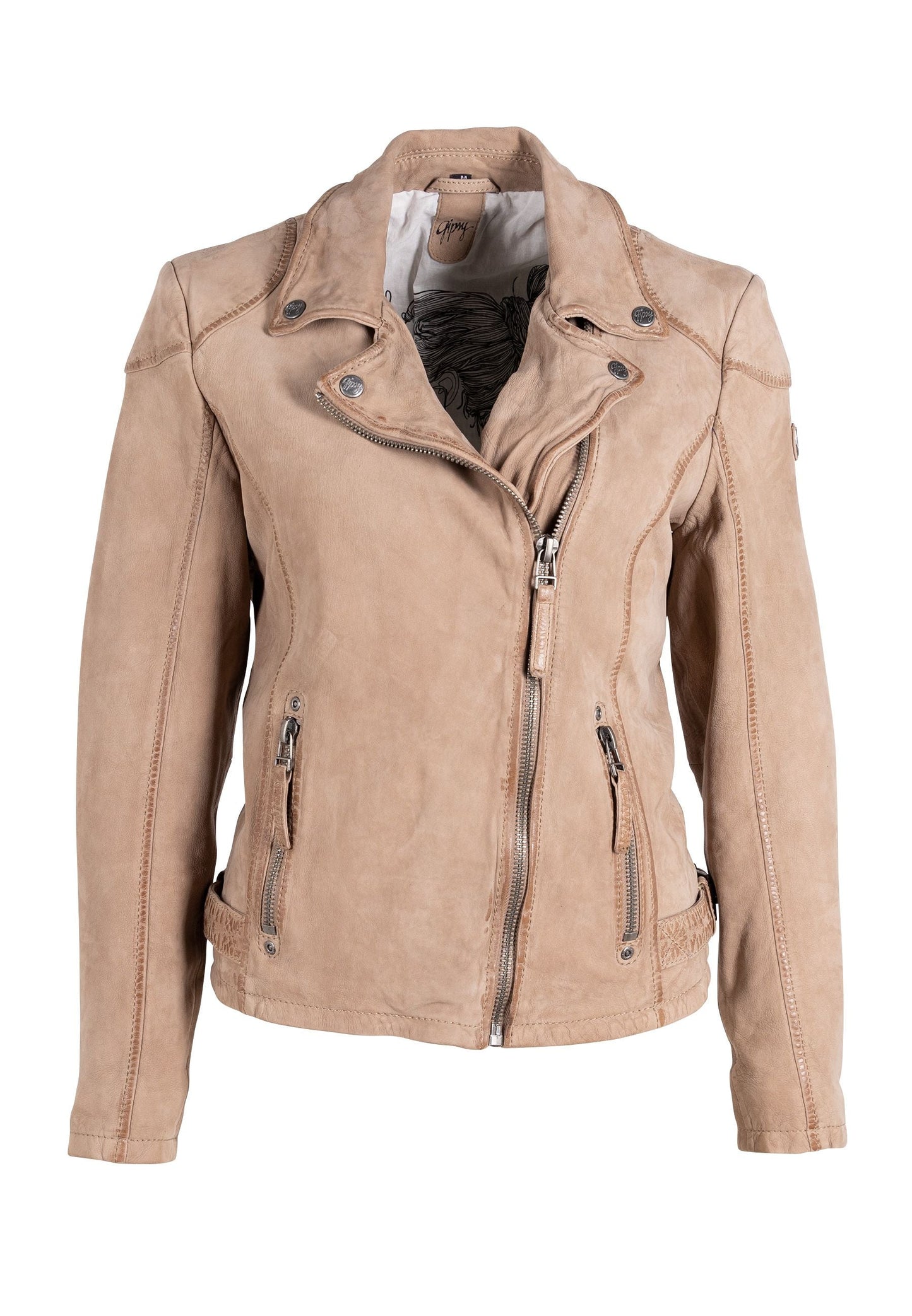 Karyn RF Leather Jacket, Sand