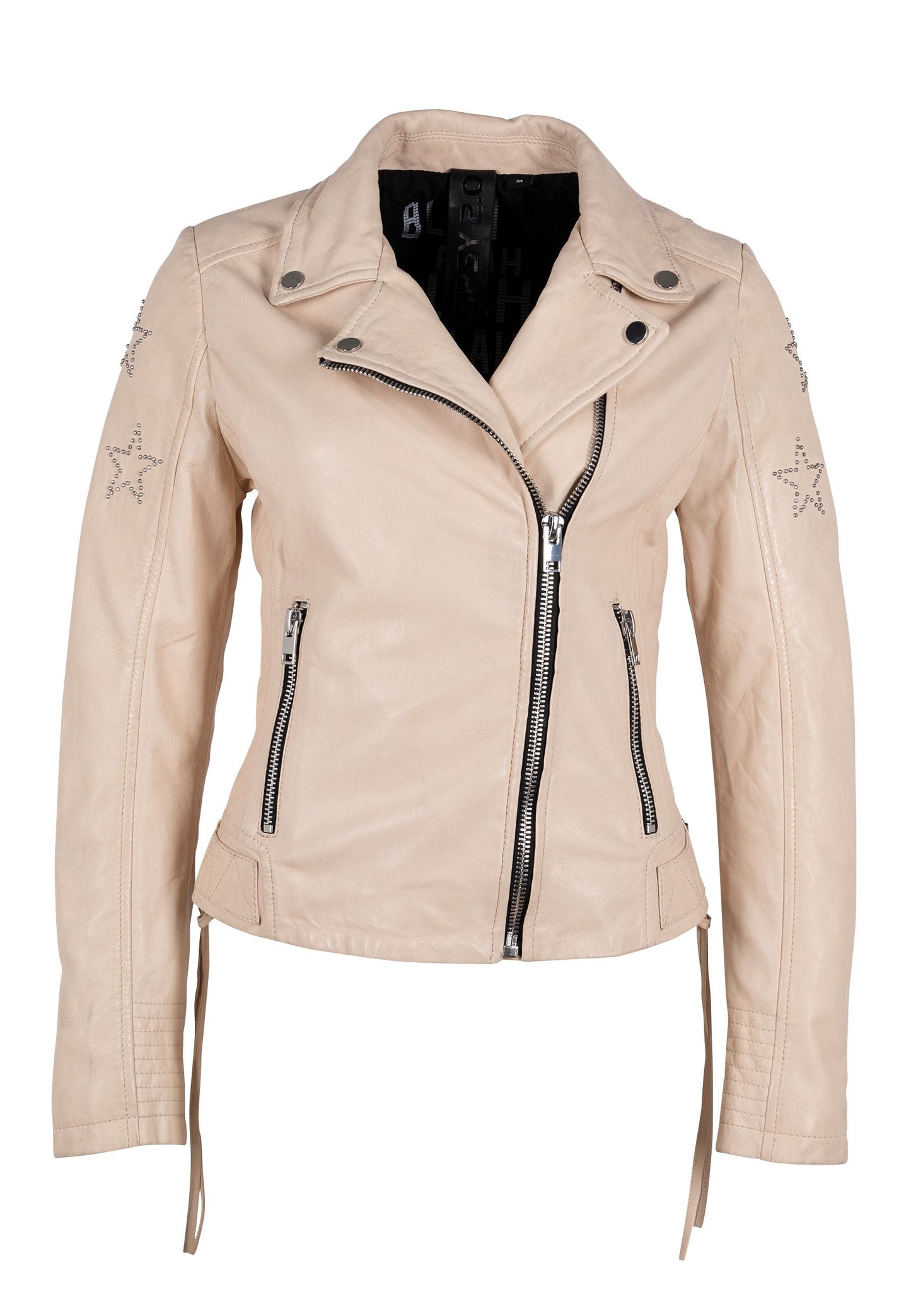 Wana SF Leather Jacket, White, Slim Fit