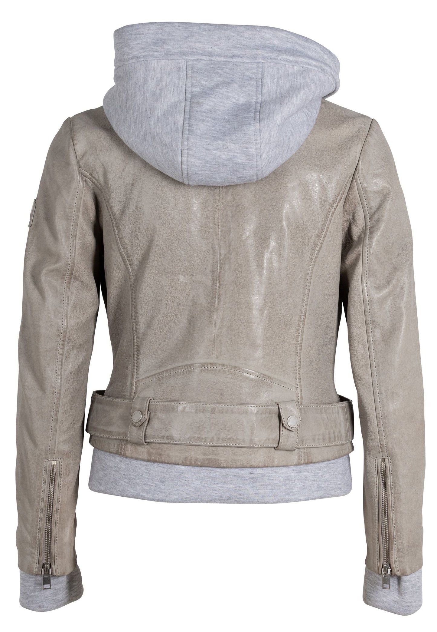 Freda Leather Jacket, Silver Grey