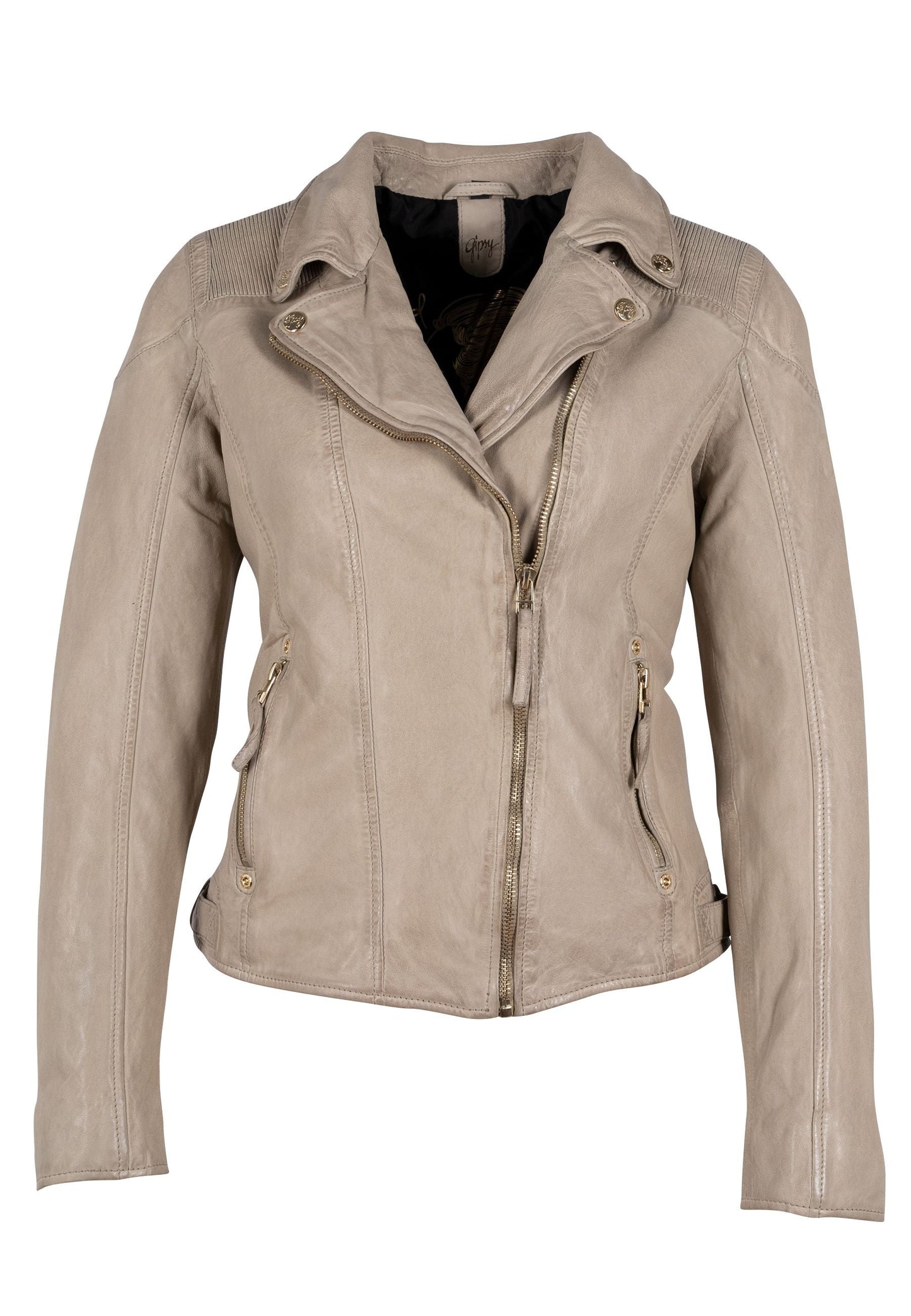 Raizel RF Leather Jacket, Light Beige