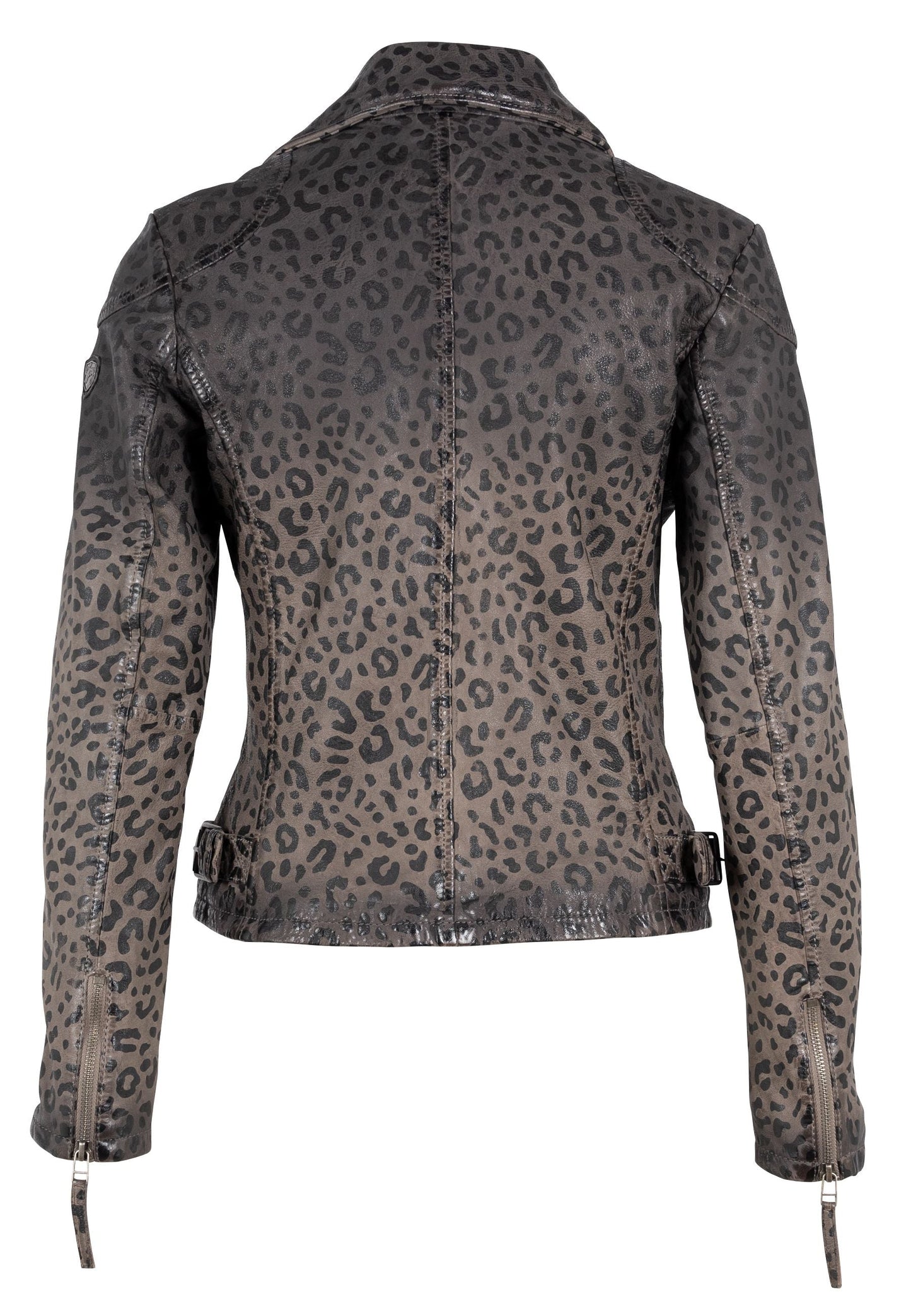 Vicki RF Leather Jacket, Snow Leopard