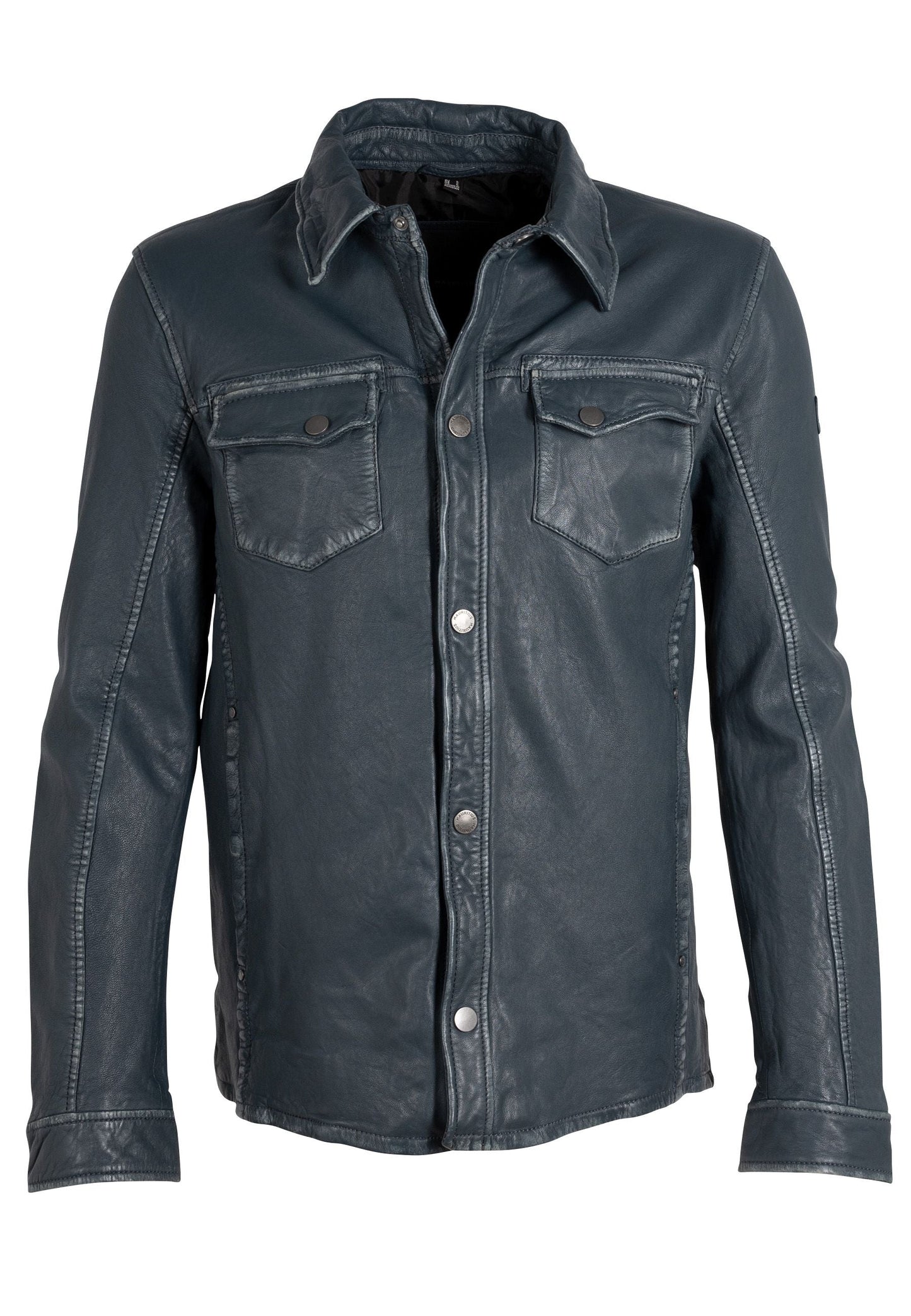 Wake RF Leather Jacket, Denim Blue