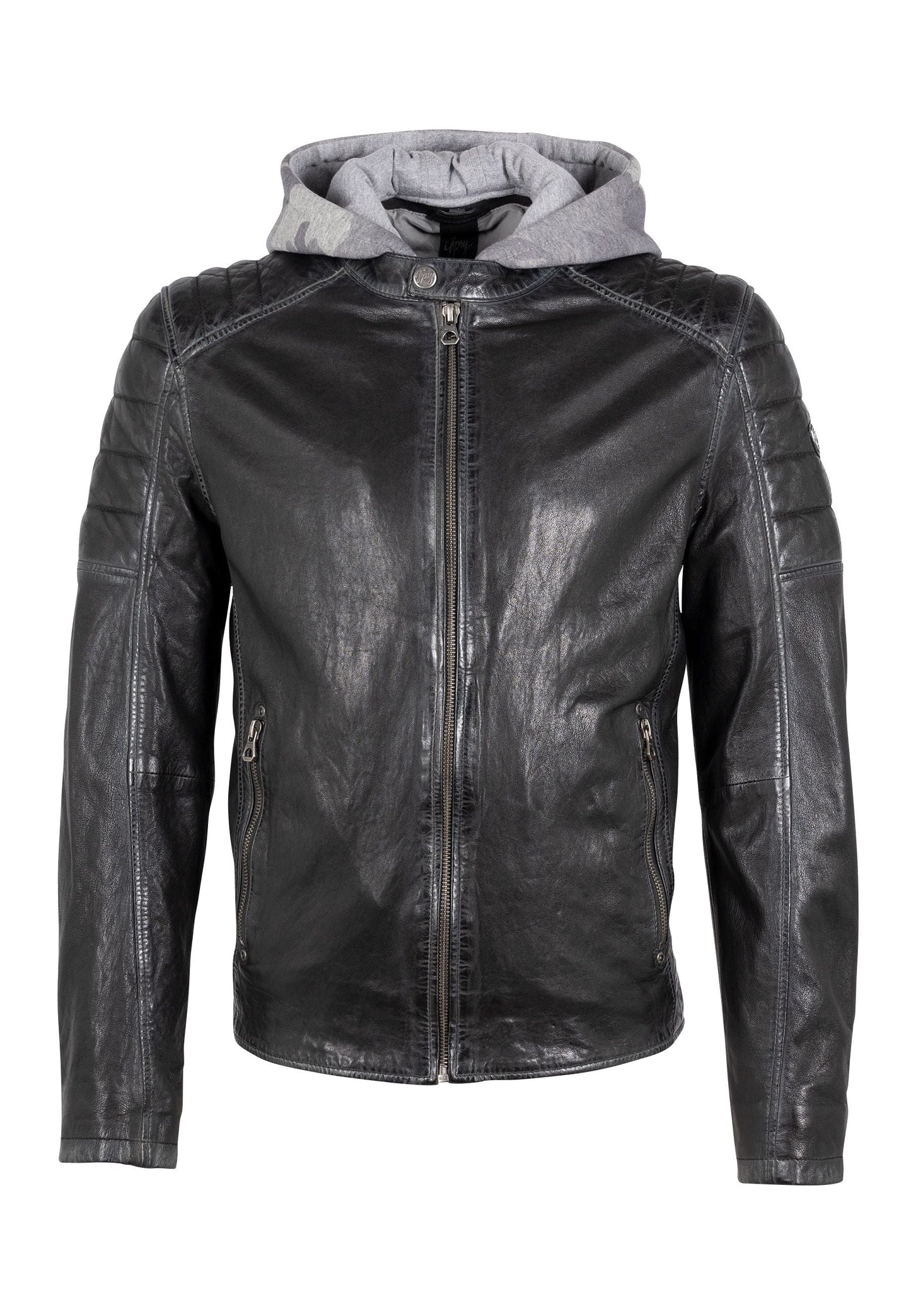 Ormey RF Leather Jacket, Black and Camo