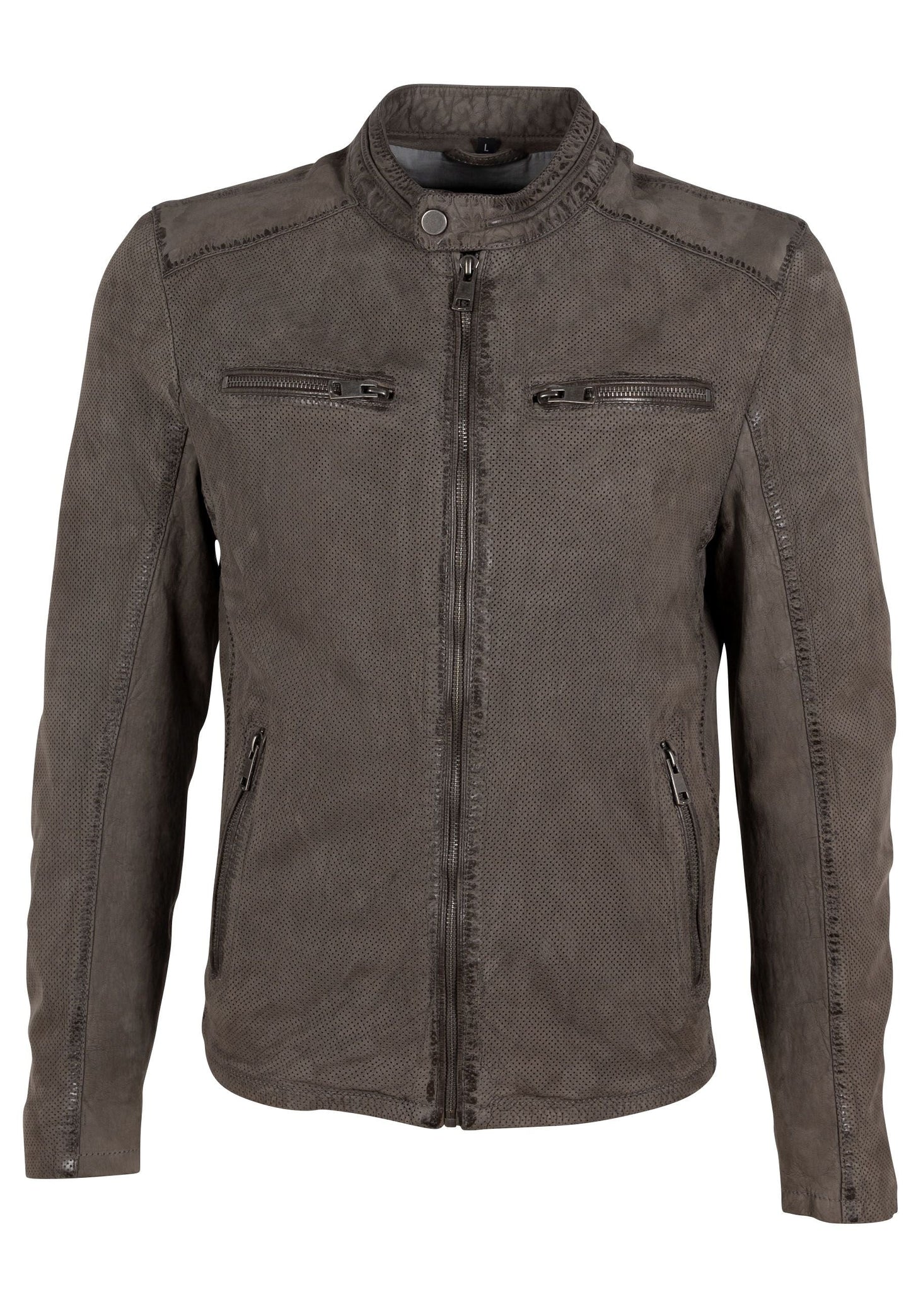 Bodro RF Leather Jacket, Grey