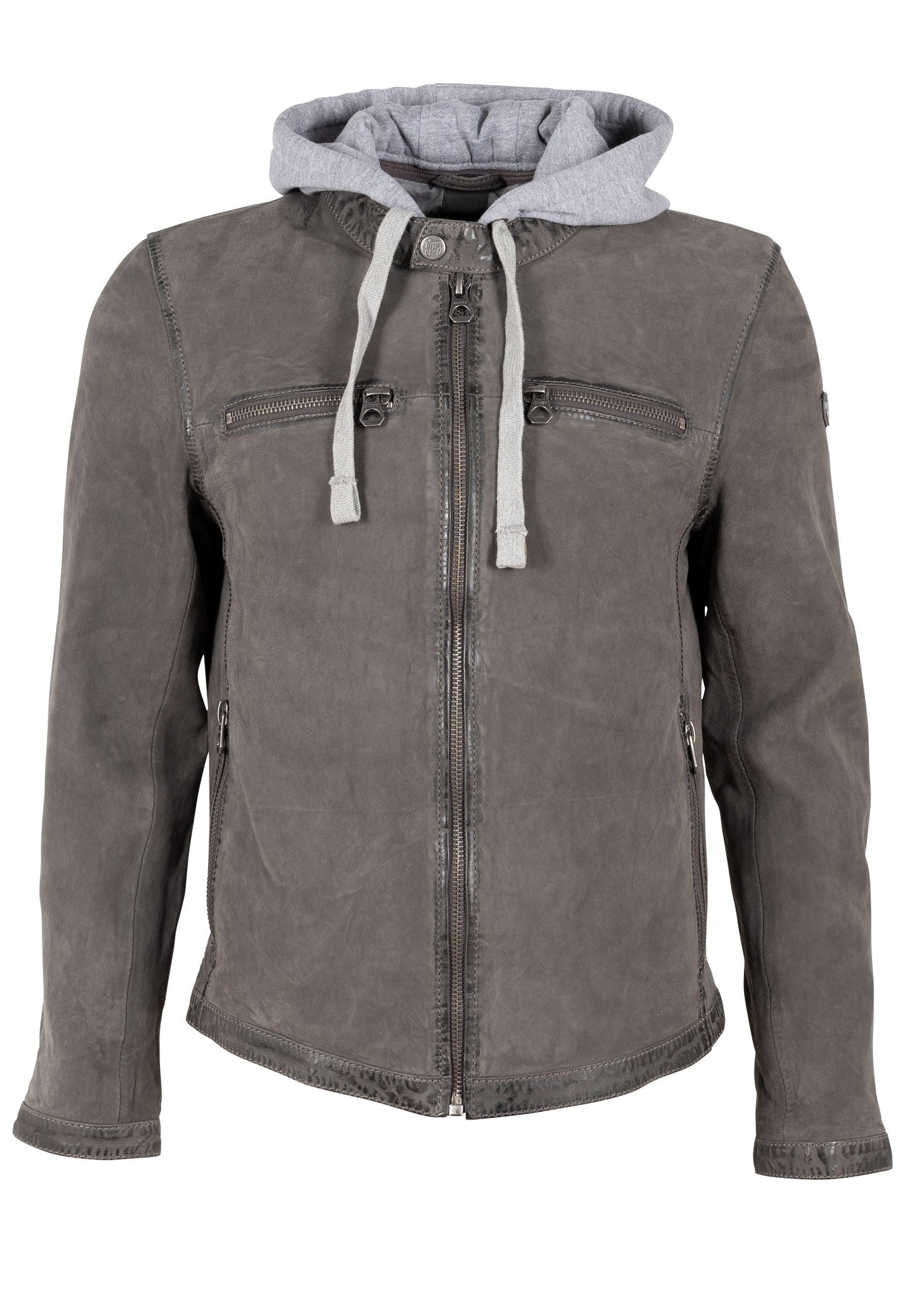 Jonno RF Leather Jacket, Dark Grey