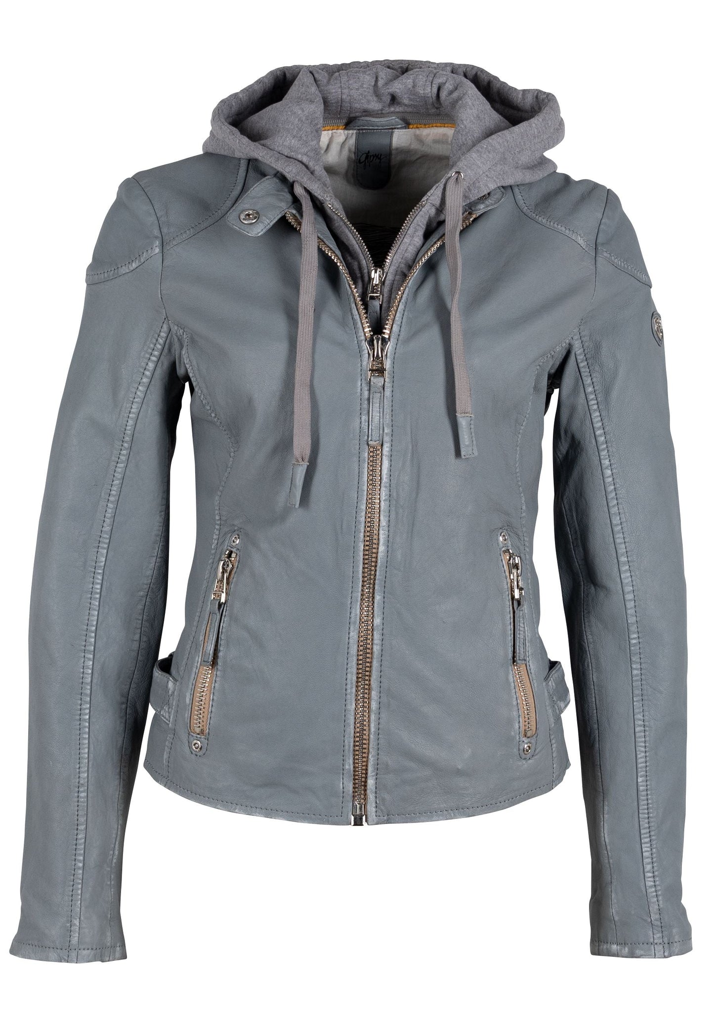 Finja RF Leather Jacket, Winter Sky