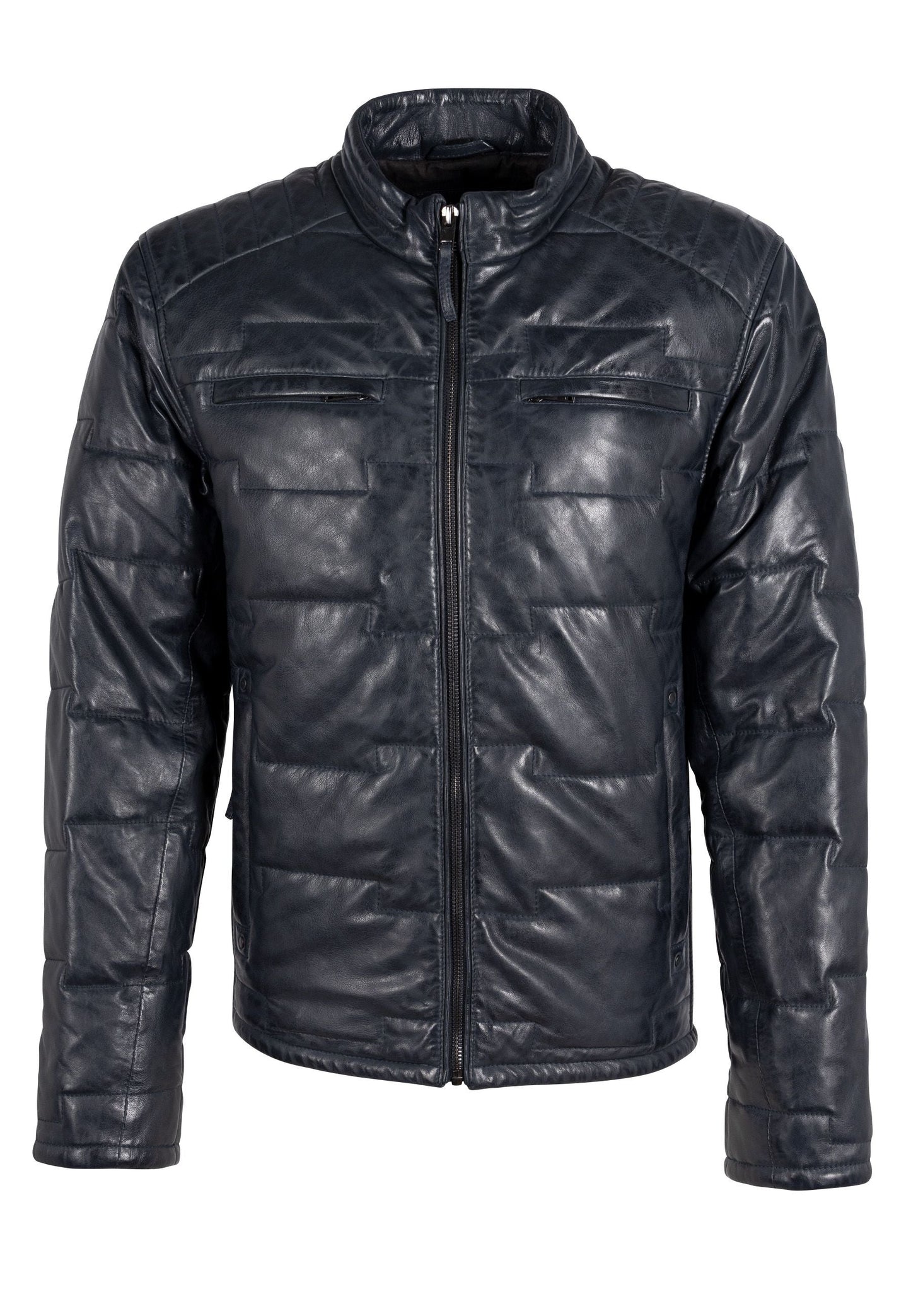 Aplin CF Leather Jacket, Navy
