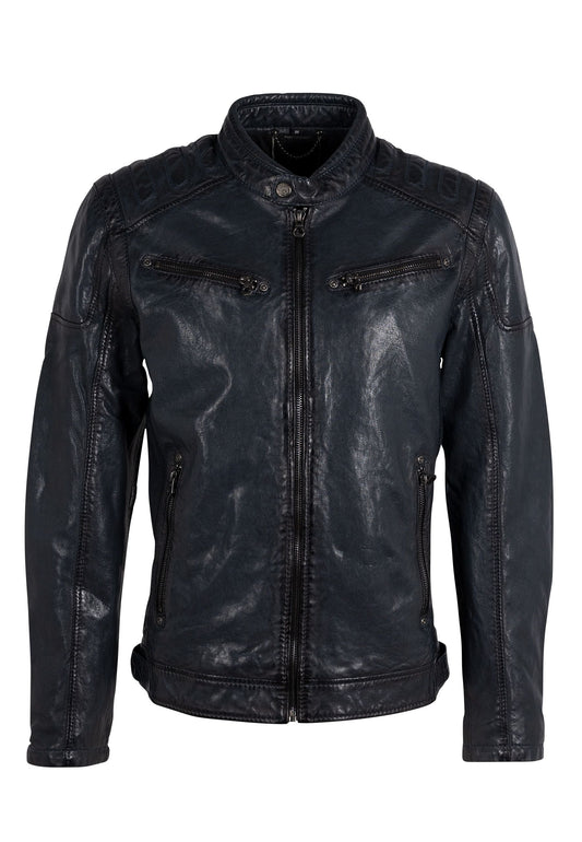 Natico CF Leather Jacket, Navy