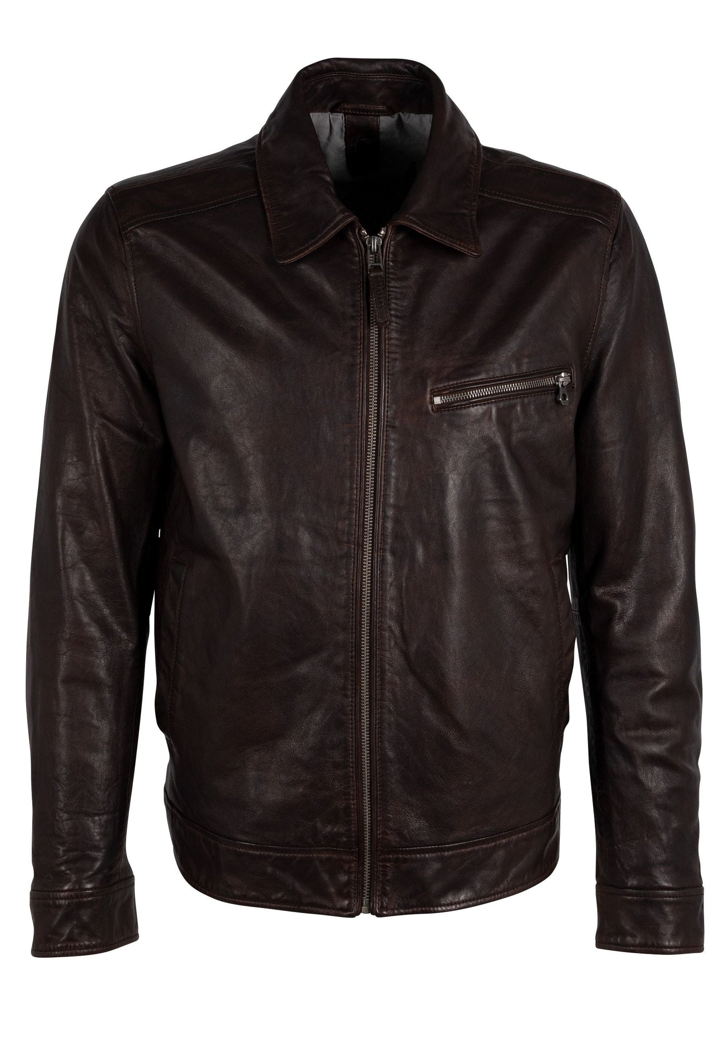 Berink CF Leather Jacket, Chestnut