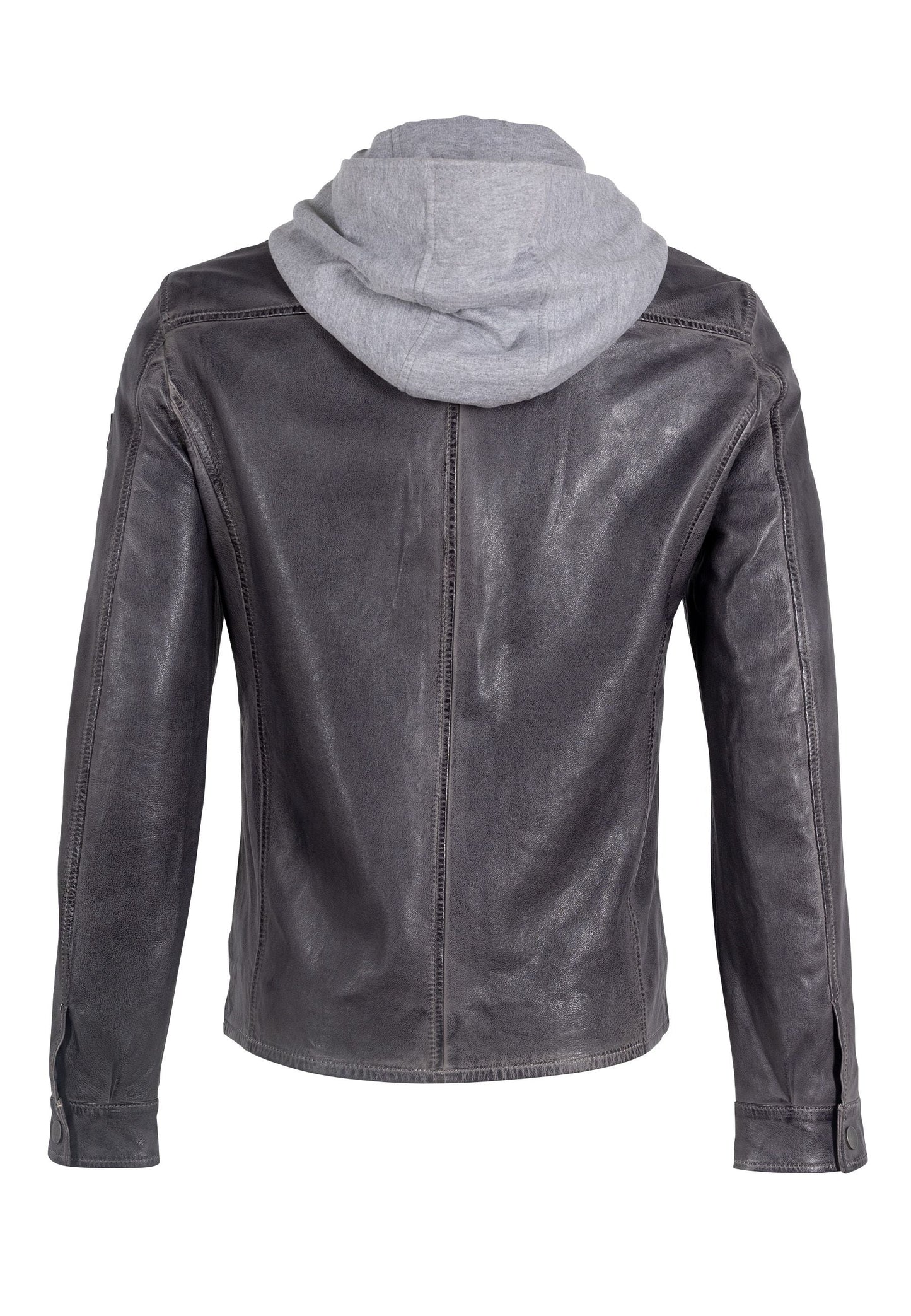 Jase RF Leather Jacket, Grey