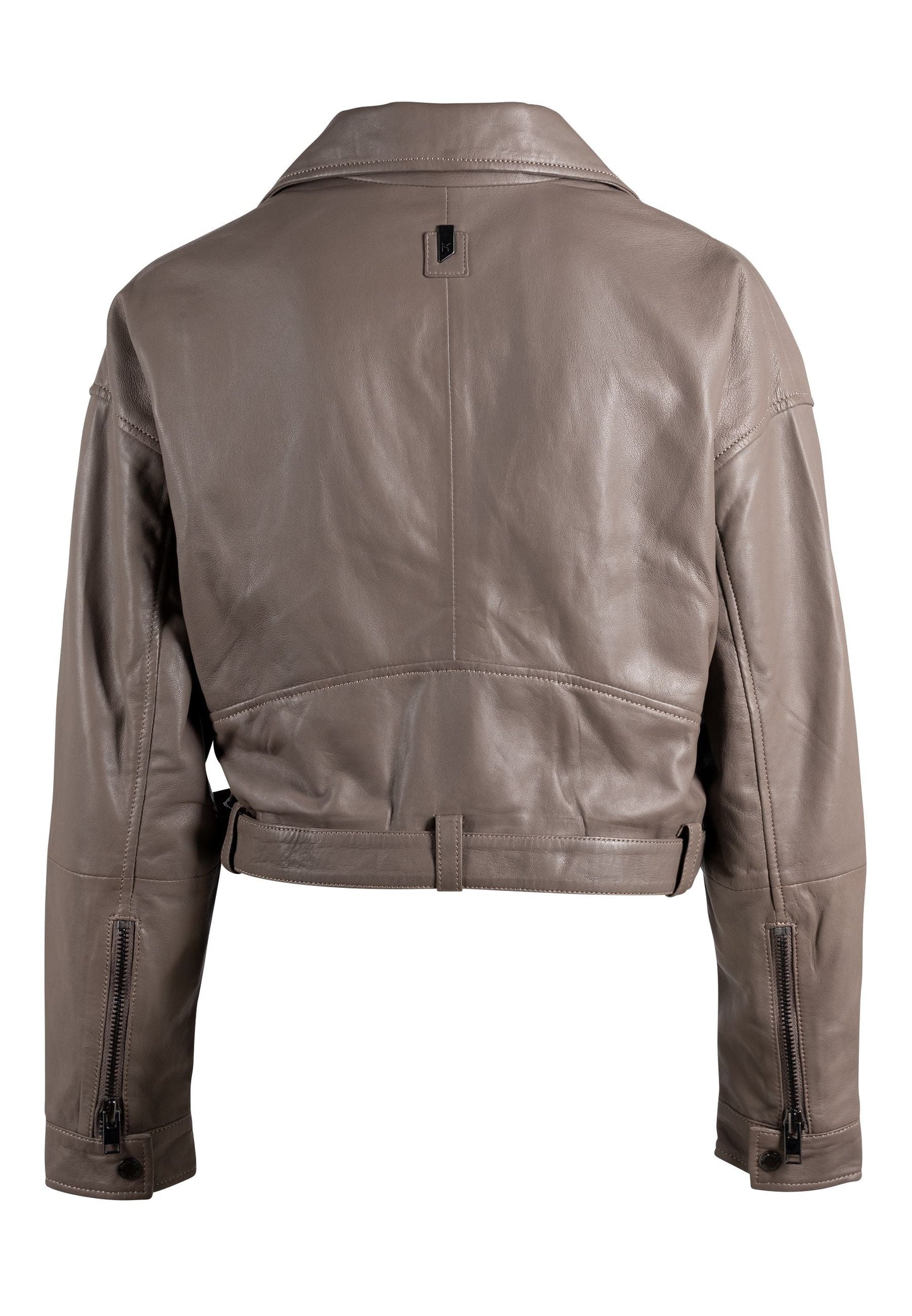 Vercy OS Leather Jacket, Taupe