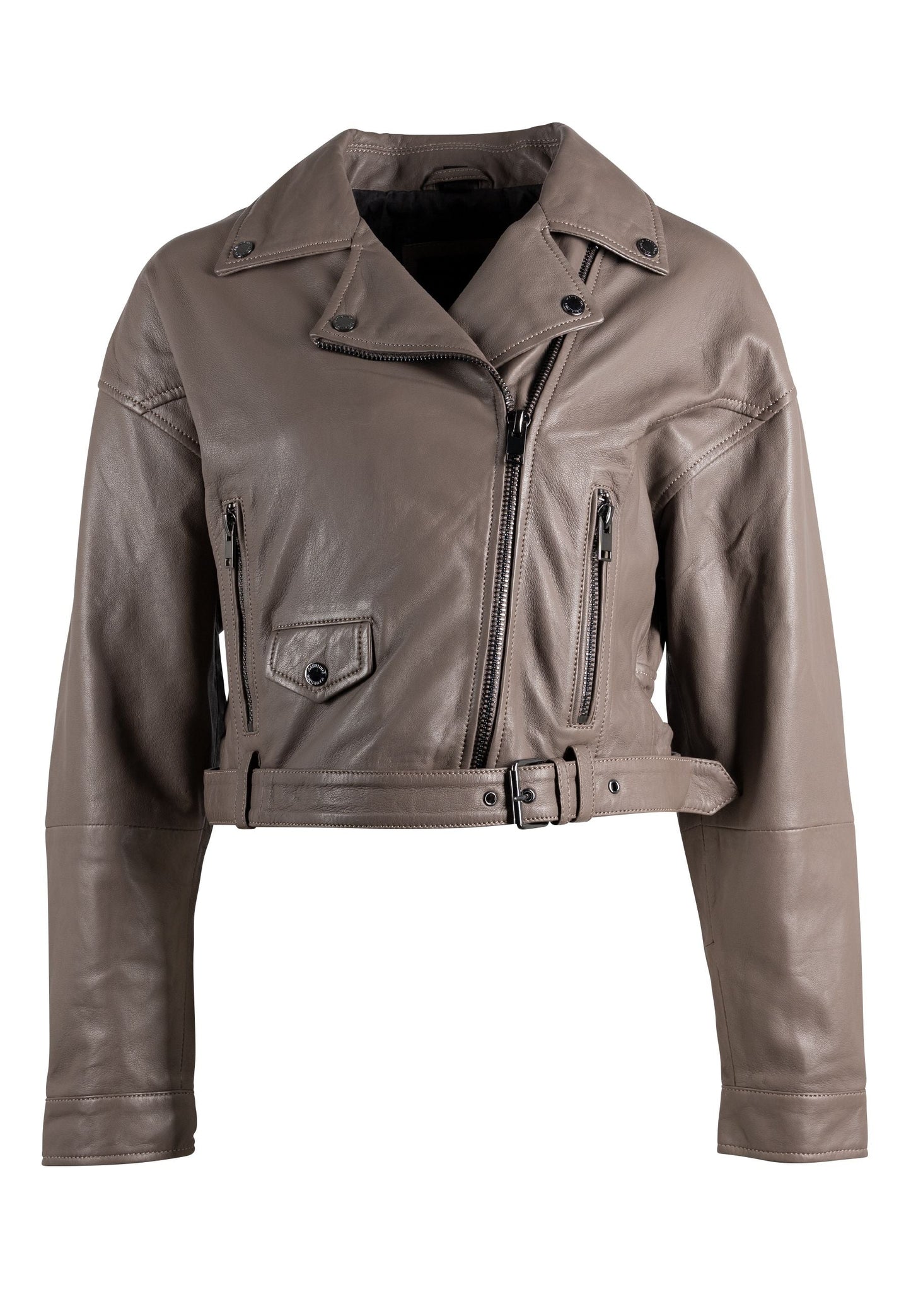 Vercy OS Leather Jacket, Taupe