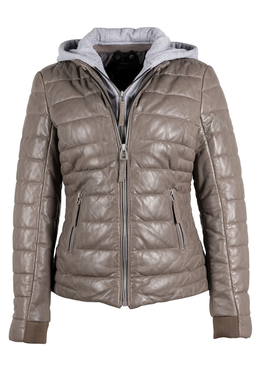 Robin CF Leather Jacket, Grey