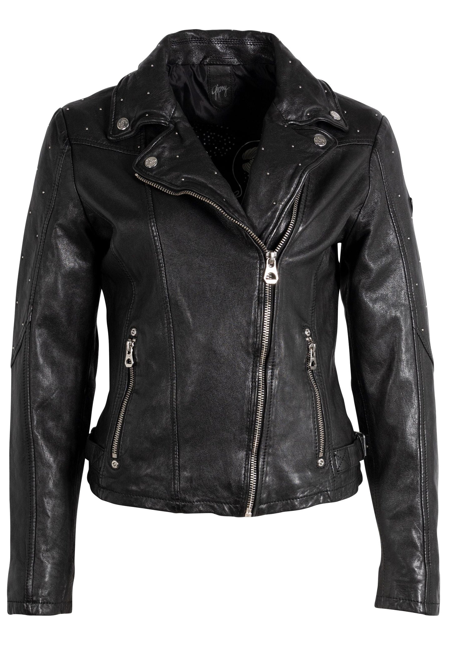 Aleeza RF Leather Jacket, Black