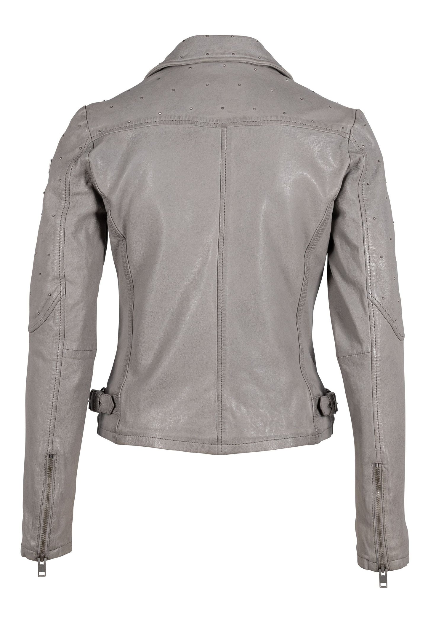 Aleeza RF Leather Jacket, Light Grey