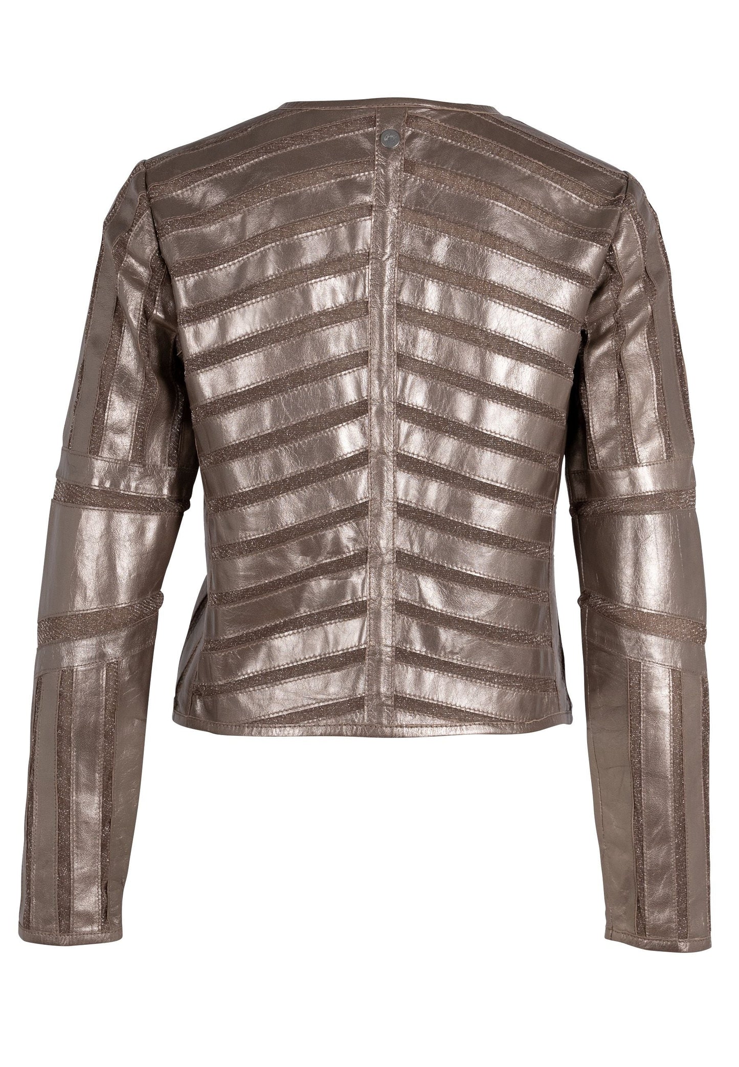 Yula RF Leather Jacket, Silver