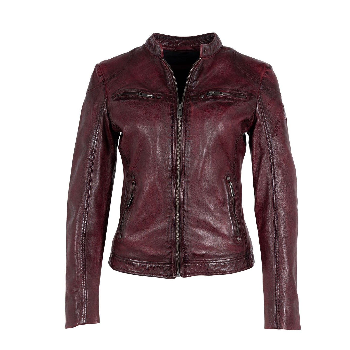 Ziya RF Leather Jacket, Dusty Red