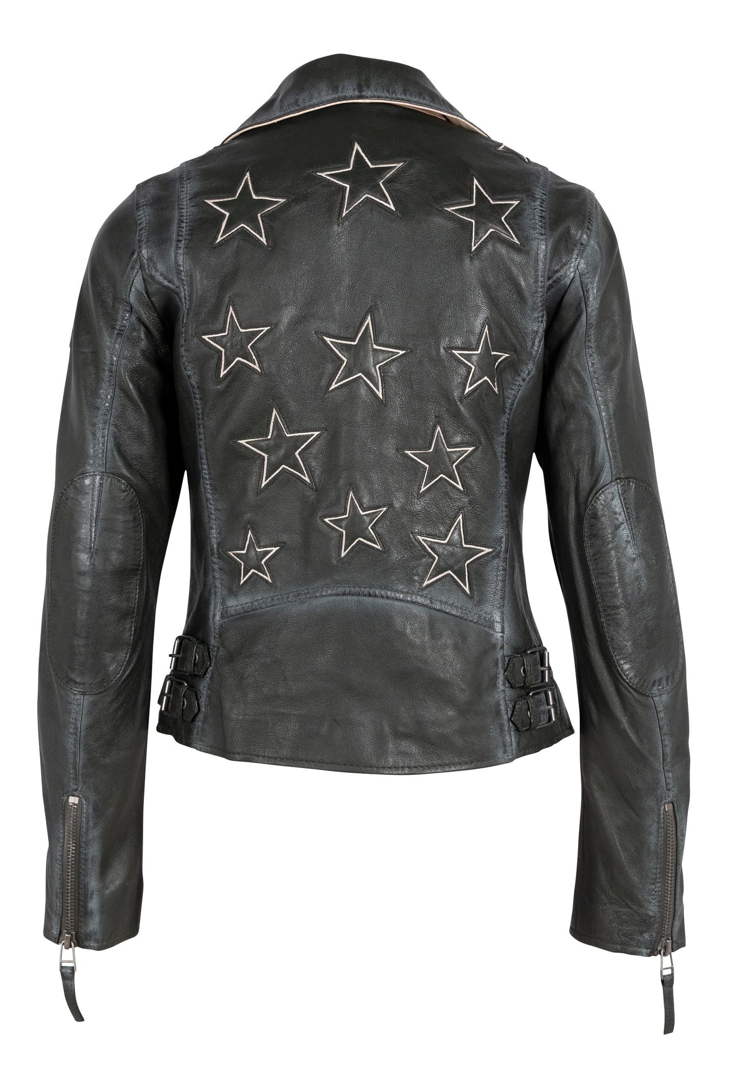 Christy RF Star Detail Leather Jacket, New Green