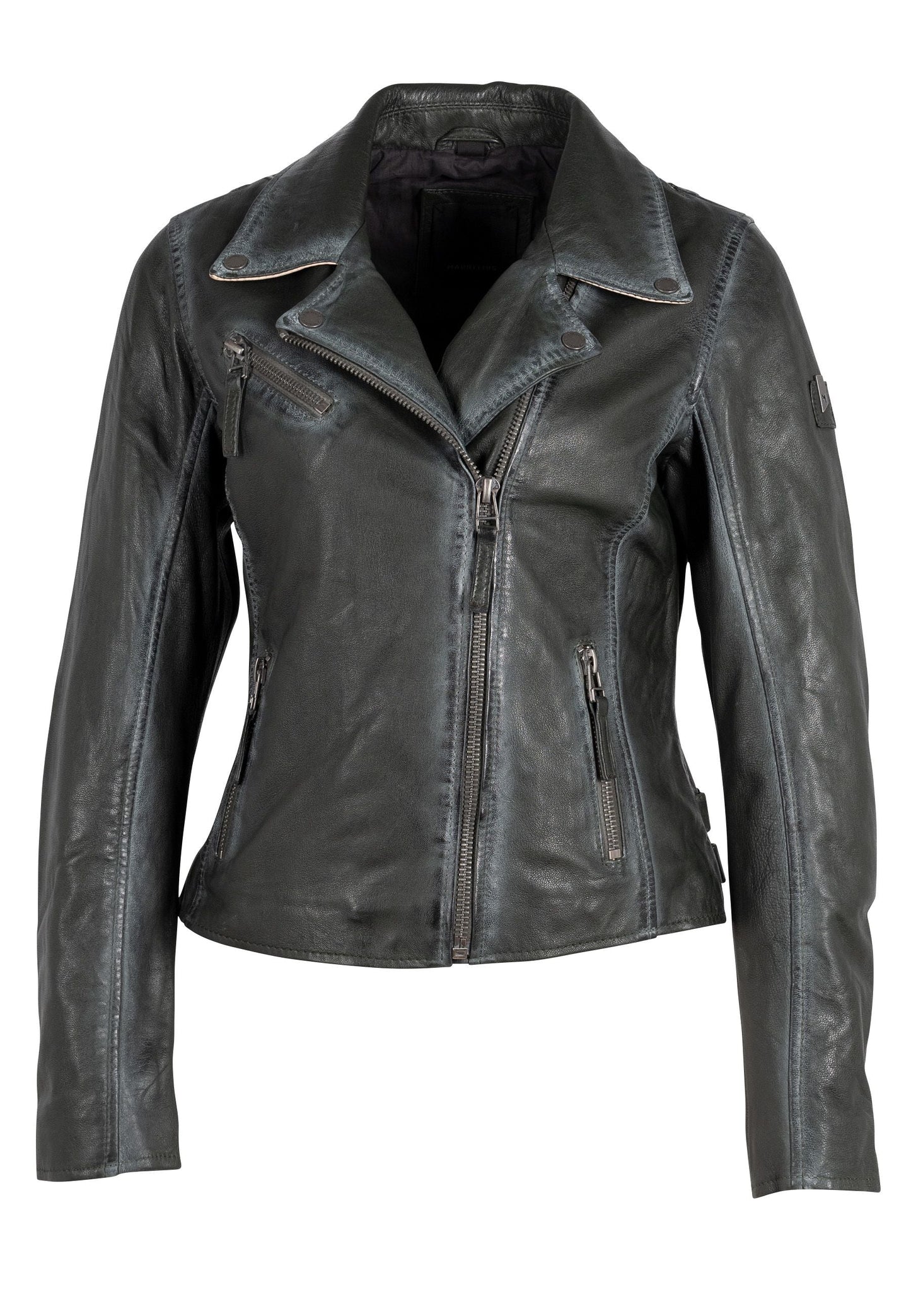 Christy RF Star Detail Leather Jacket, New Green