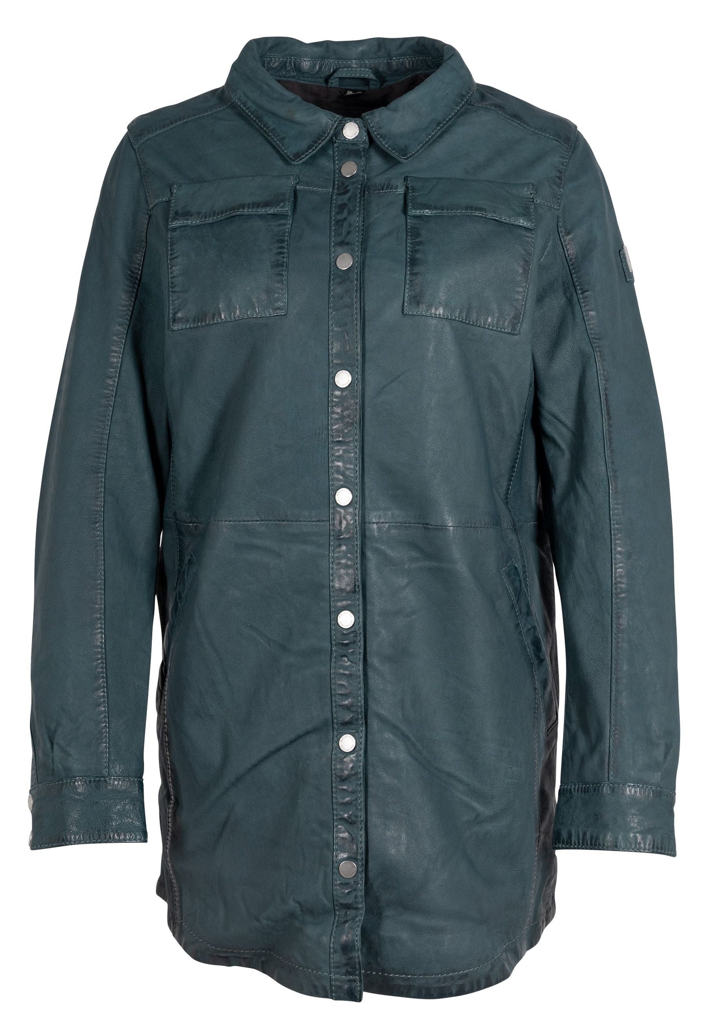 Mahi RF Leather Jacket, Teal