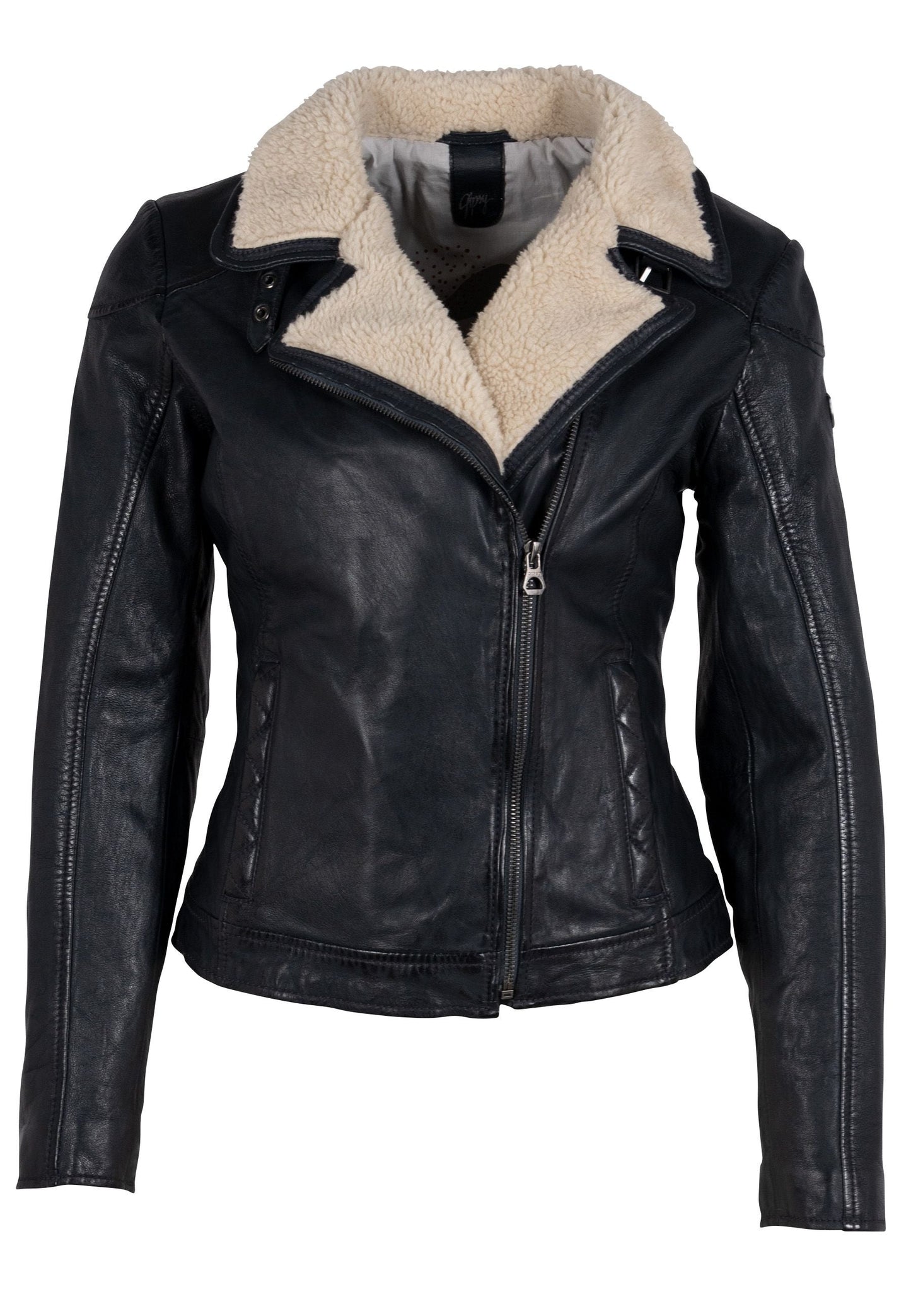 Jenja CF Leather Jacket, Navy