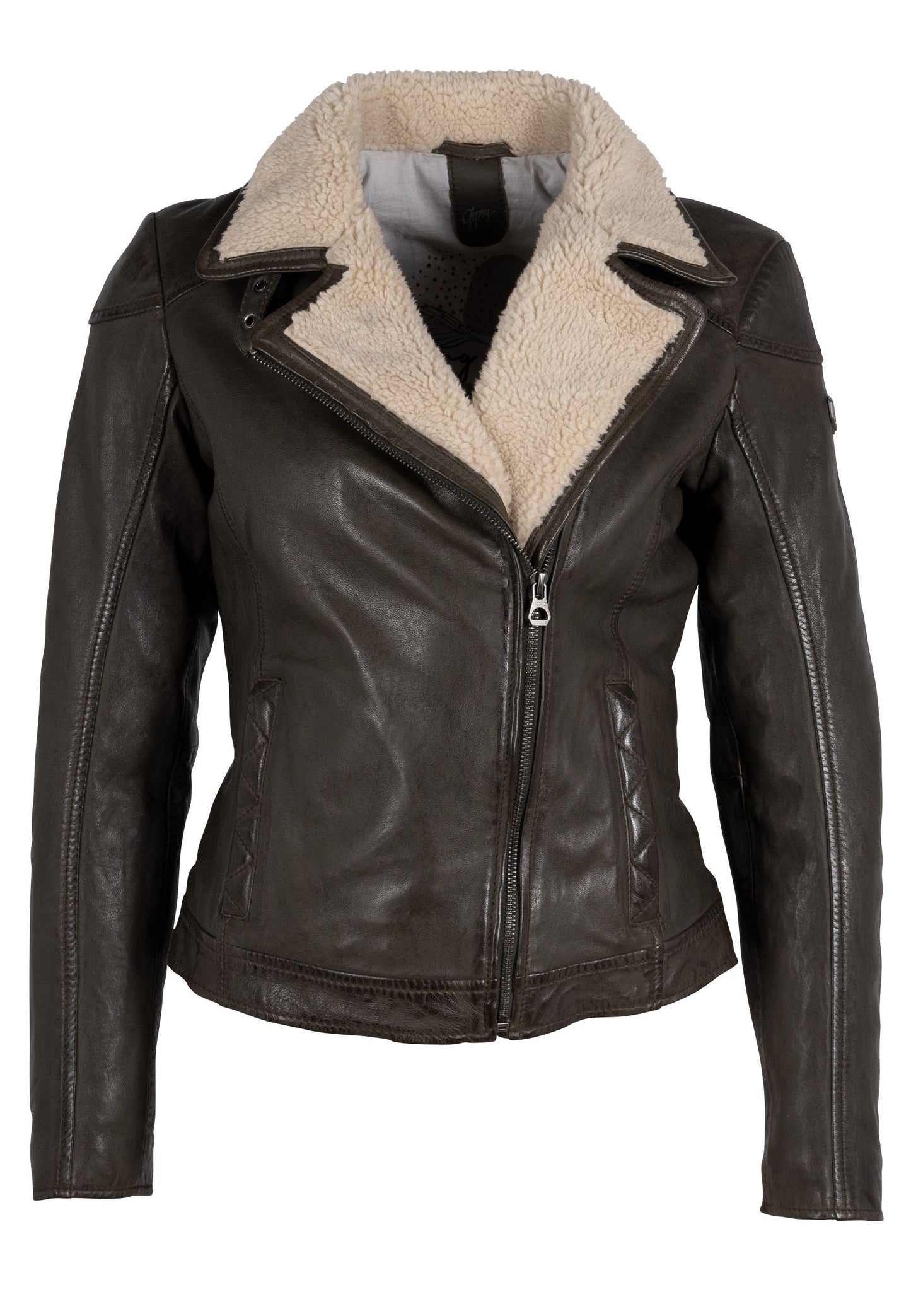 Jenja CF Leather Jacket, Olive