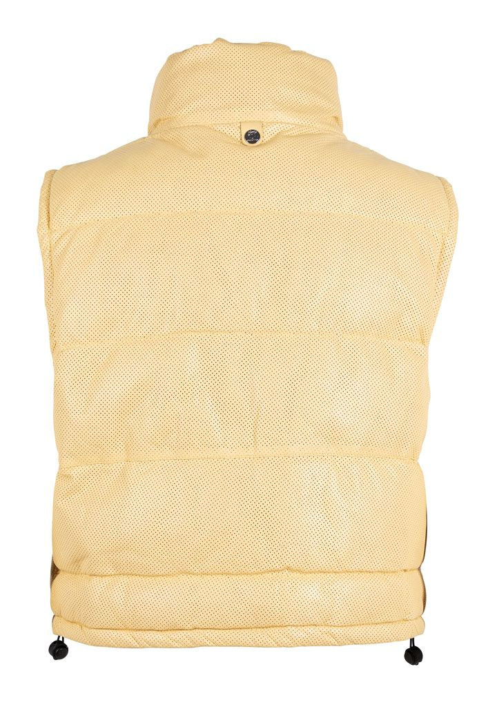 Ellice OS Leather Vest, Light Yellow