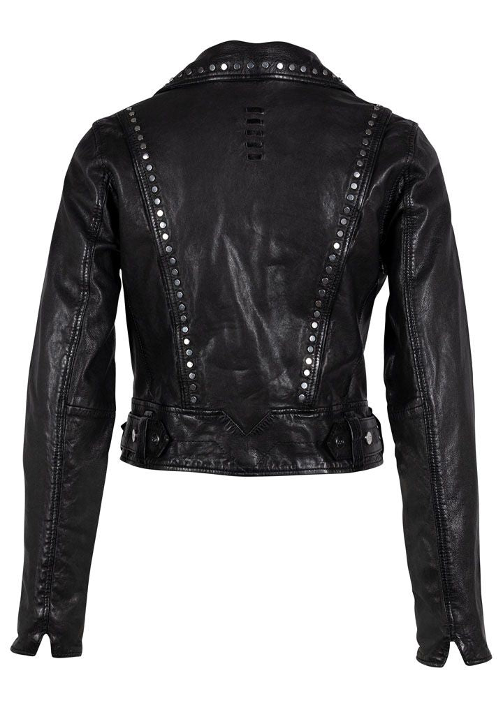 Maryn RF Leather Jacket, Black