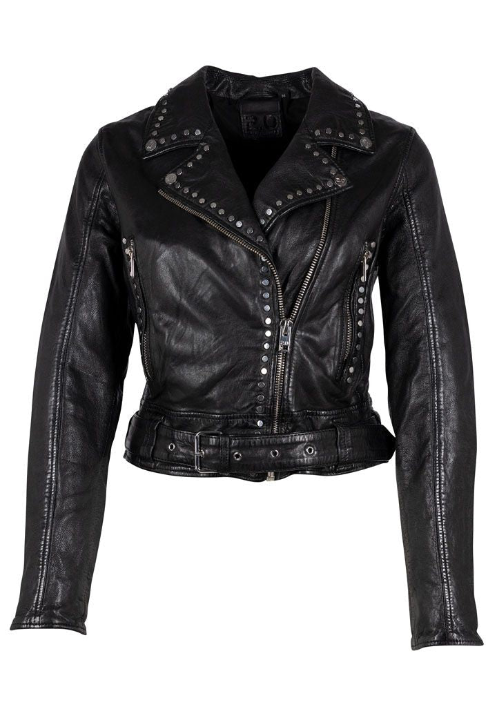 Maryn RF Leather Jacket, Black