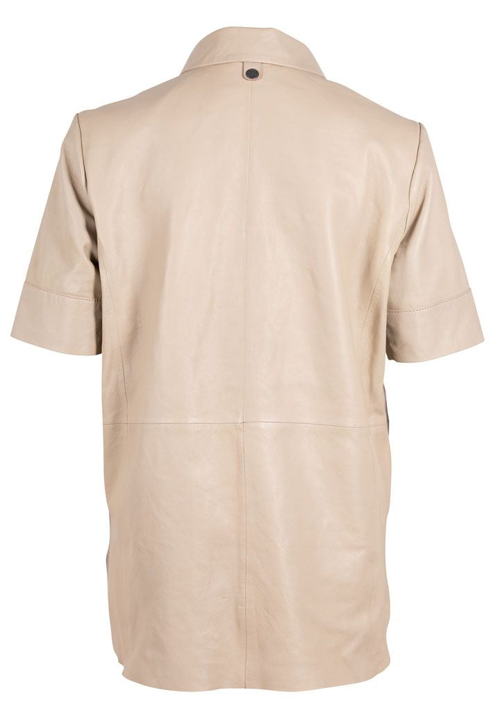 Lotta CF Leather T-Shirt, Beige