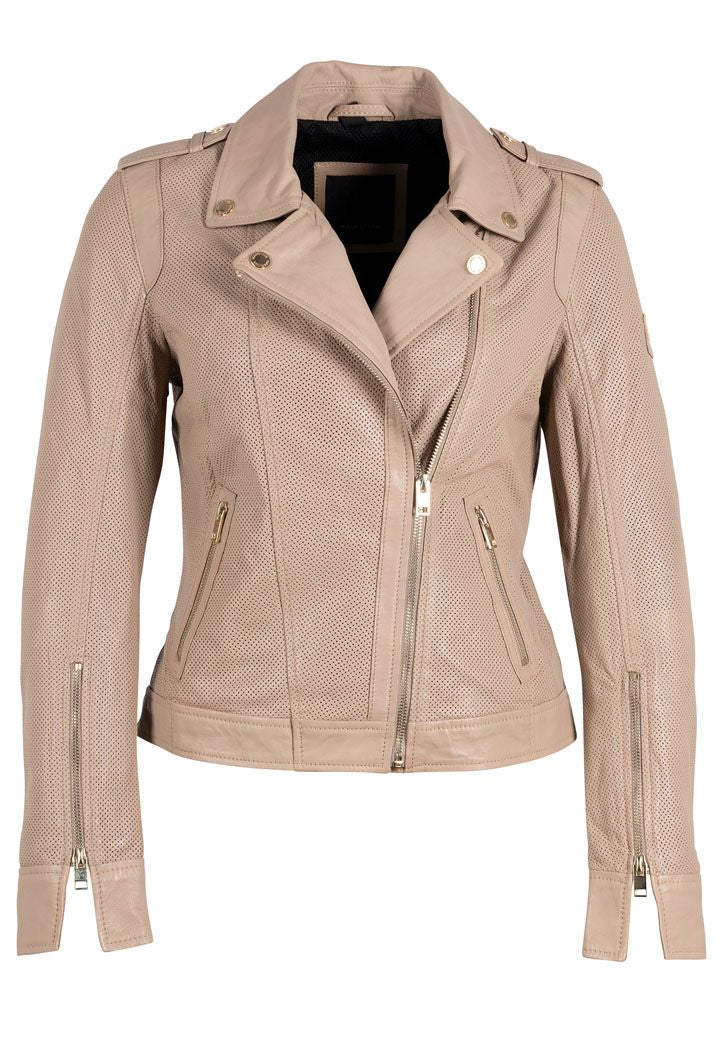 Sinta RF Leather Jacket, Sand