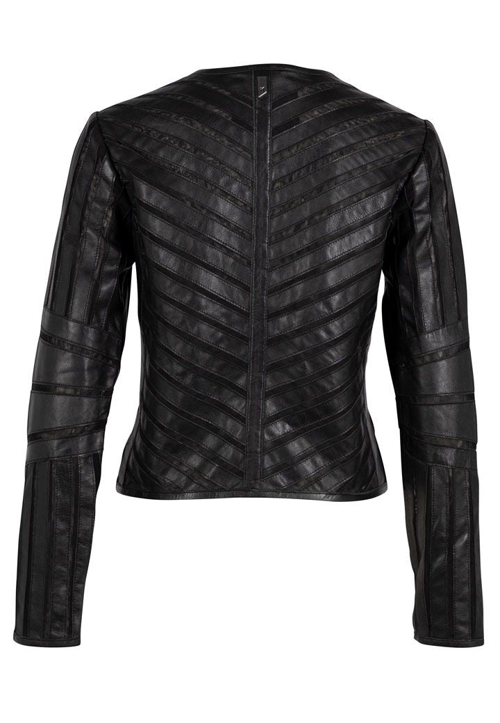 Tila RF Leather Jacket, Black