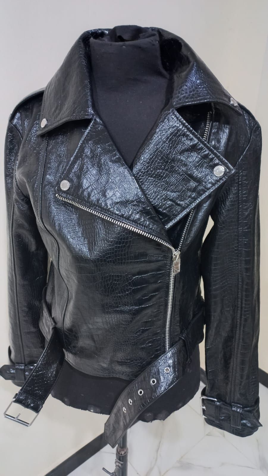 Roxie CF Leather Jacket, Black