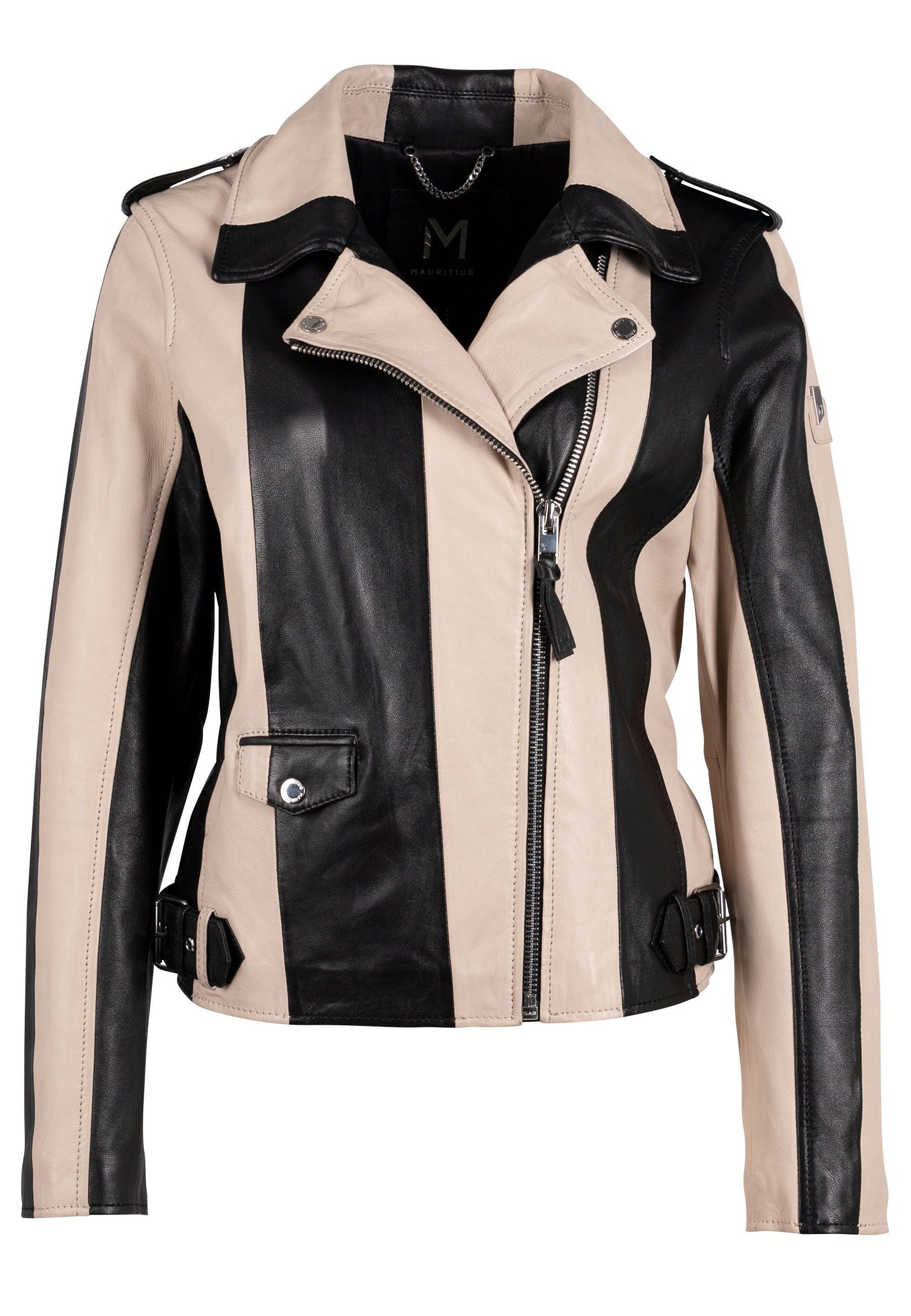 Armilla CF Leather Jacket, Black and Beige