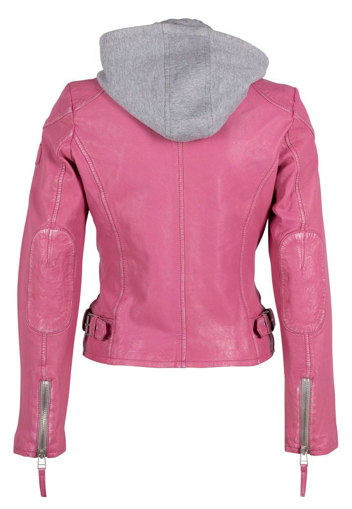 Finja RF Leather Jacket, Pink