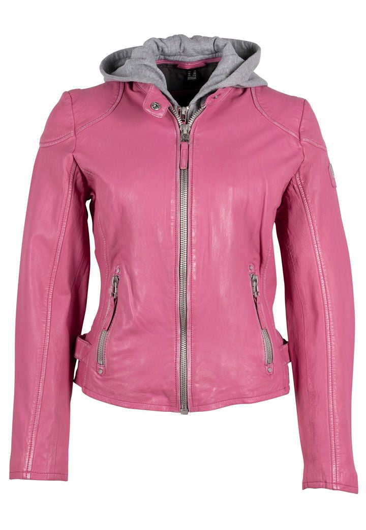 Finja RF Leather Jacket, Pink