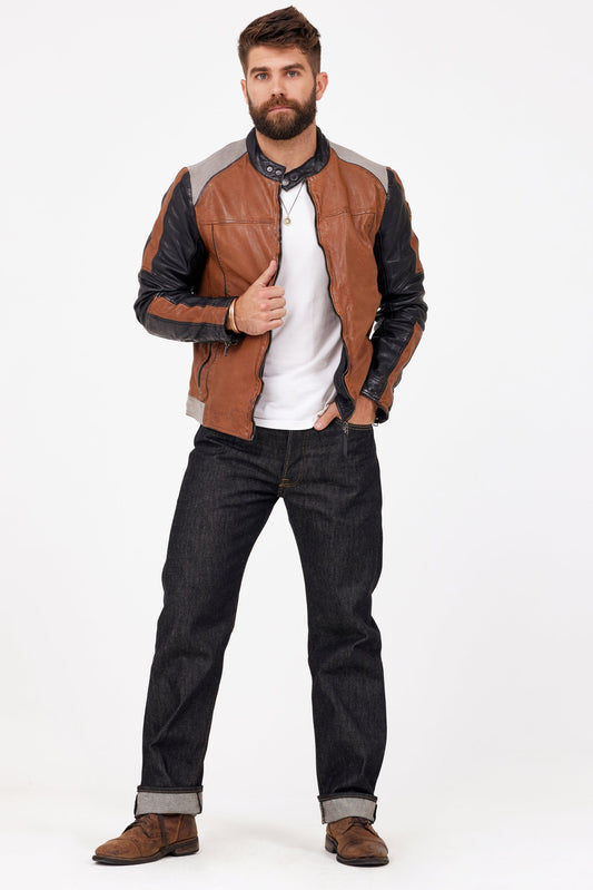 Myron Leather Jacket, Cognac