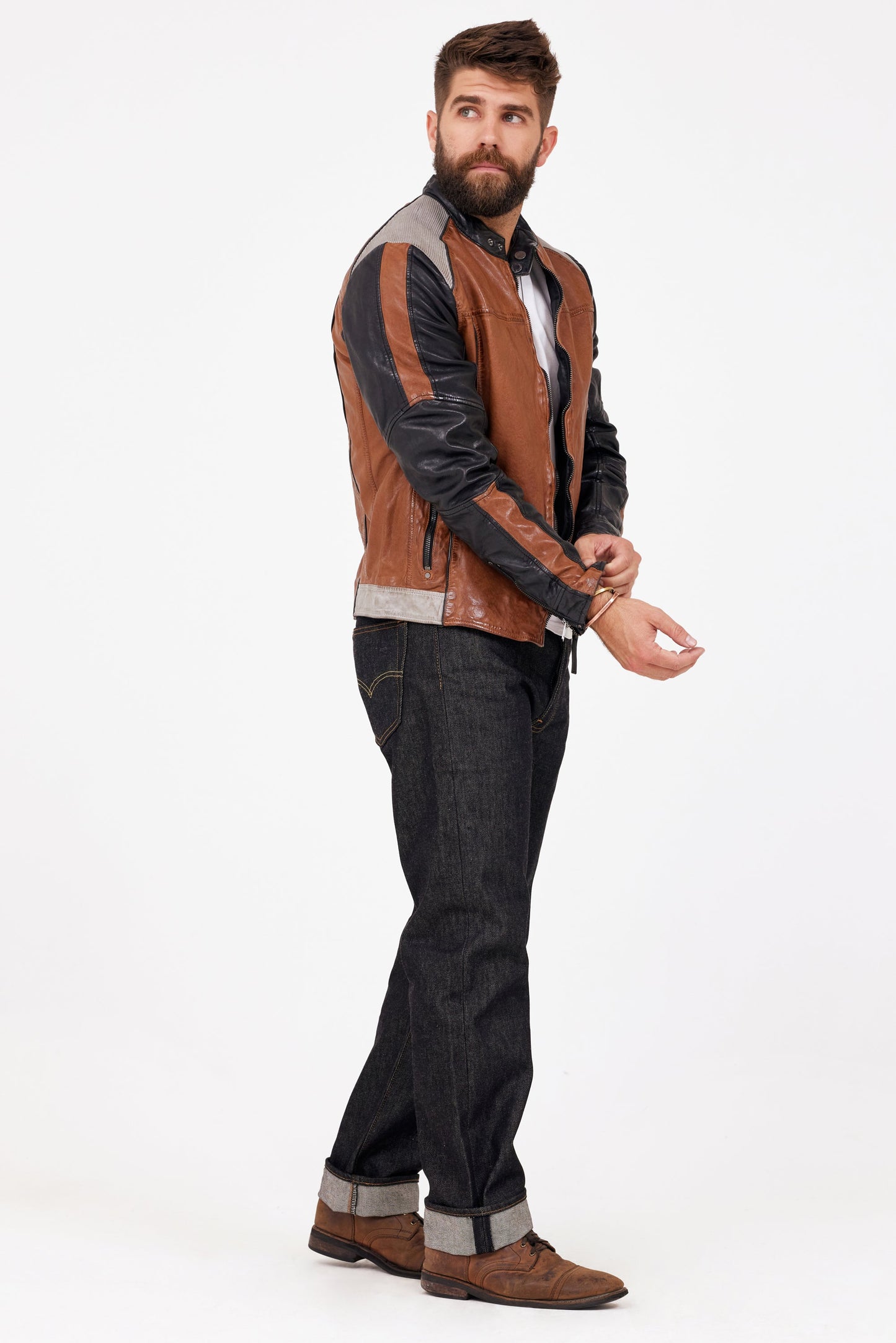 Myron Leather Jacket, Cognac