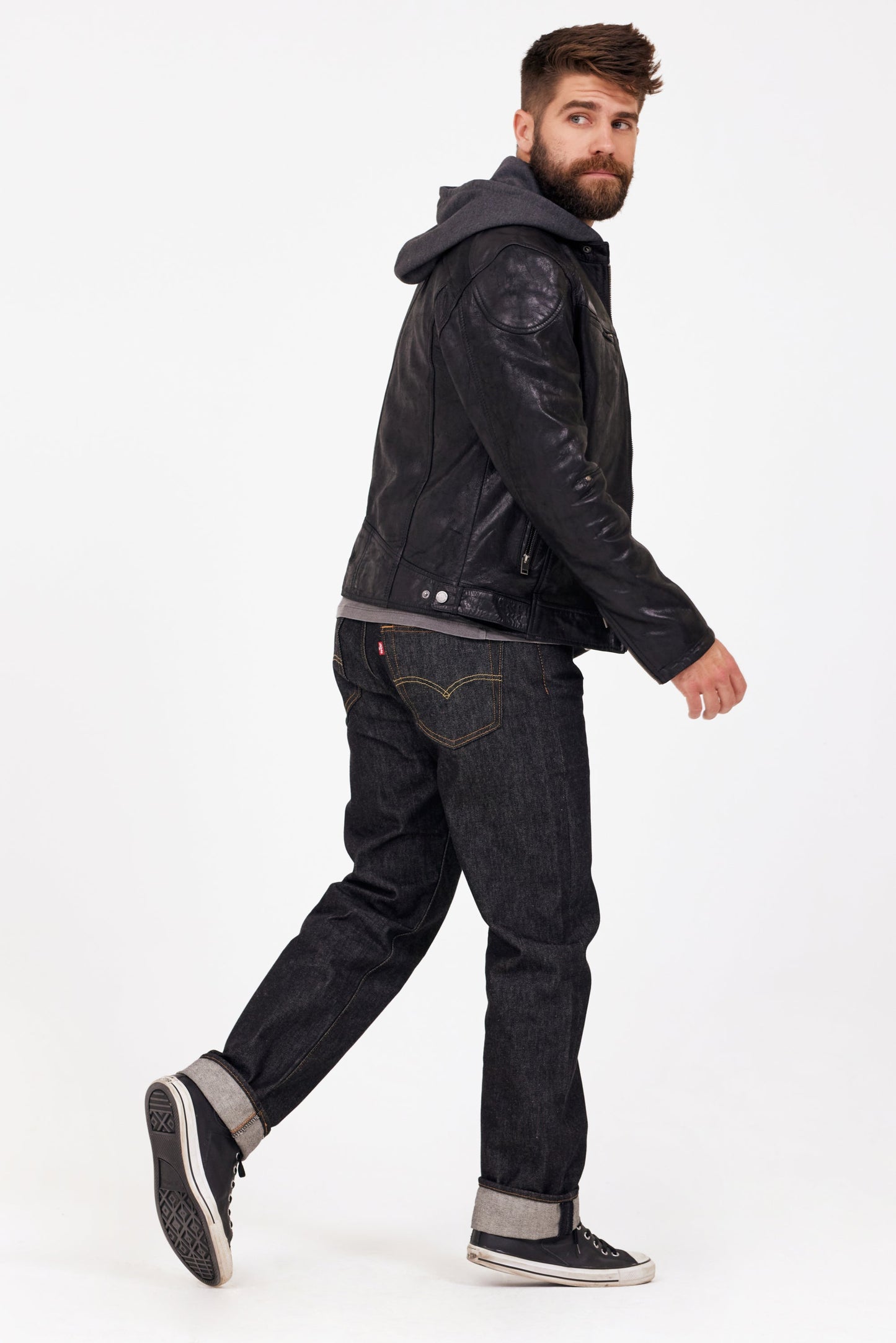 Biko RF Leather Jacket, Black