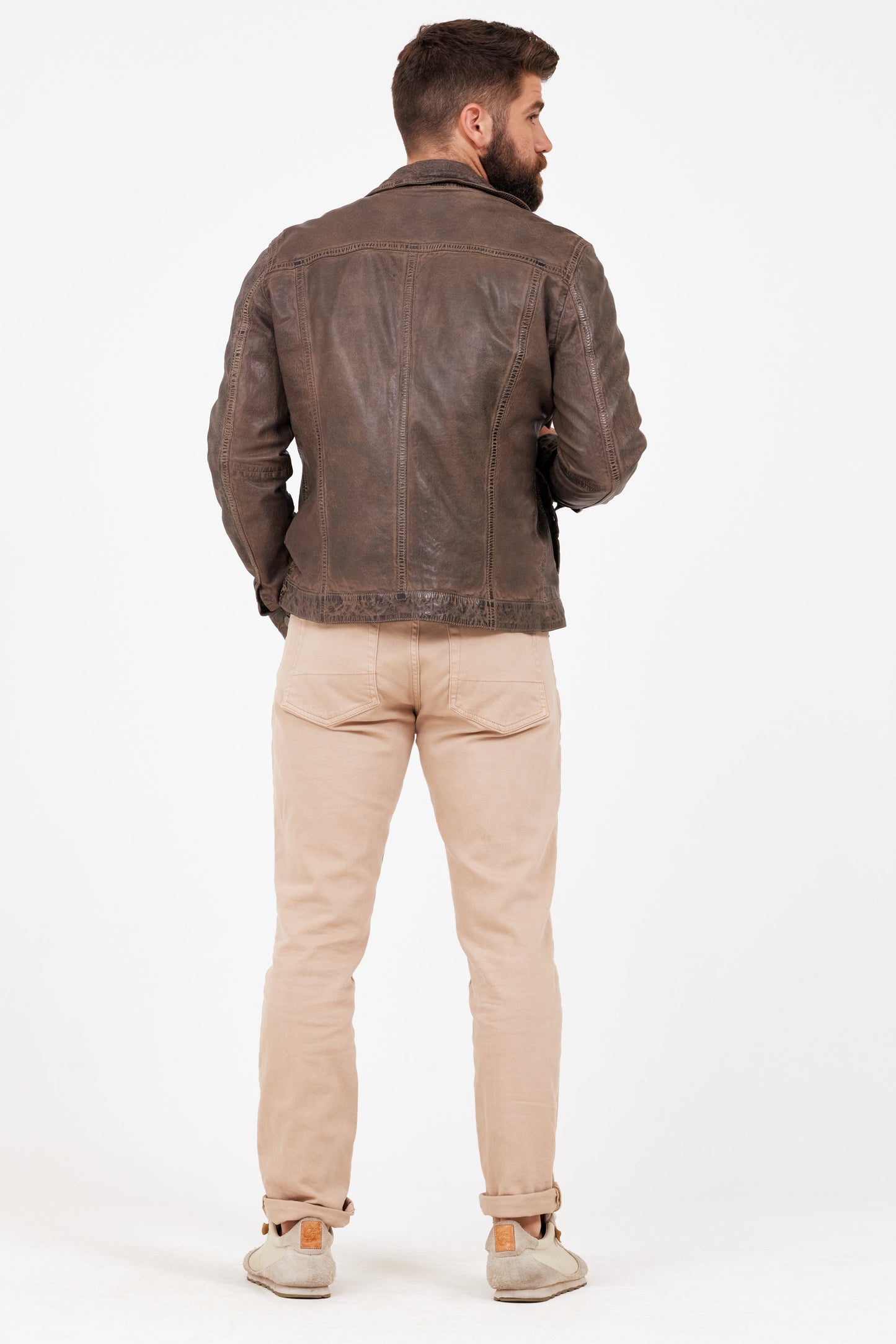 Geoff RF Leather Jacket, Elephant