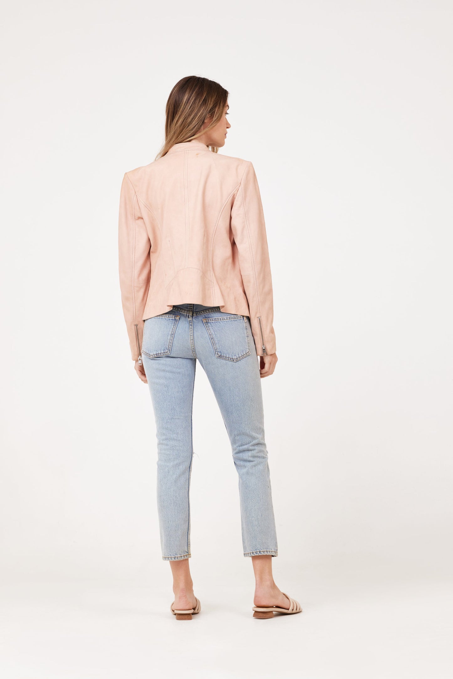 Jennet CF Leather Jacket, Rose