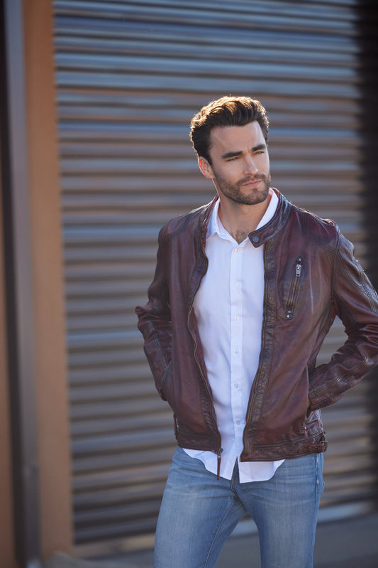 Rakva RF Leather Jacket, Wine