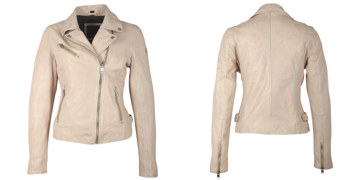 Sofia RF Leather Jacket, Pale Pink