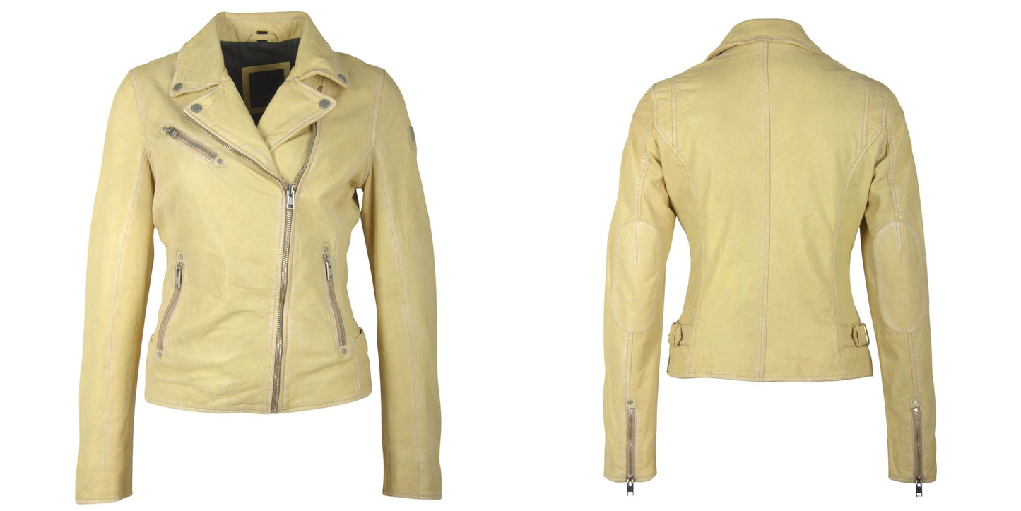 Sofia RF Leather Jacket, Pale Yellow