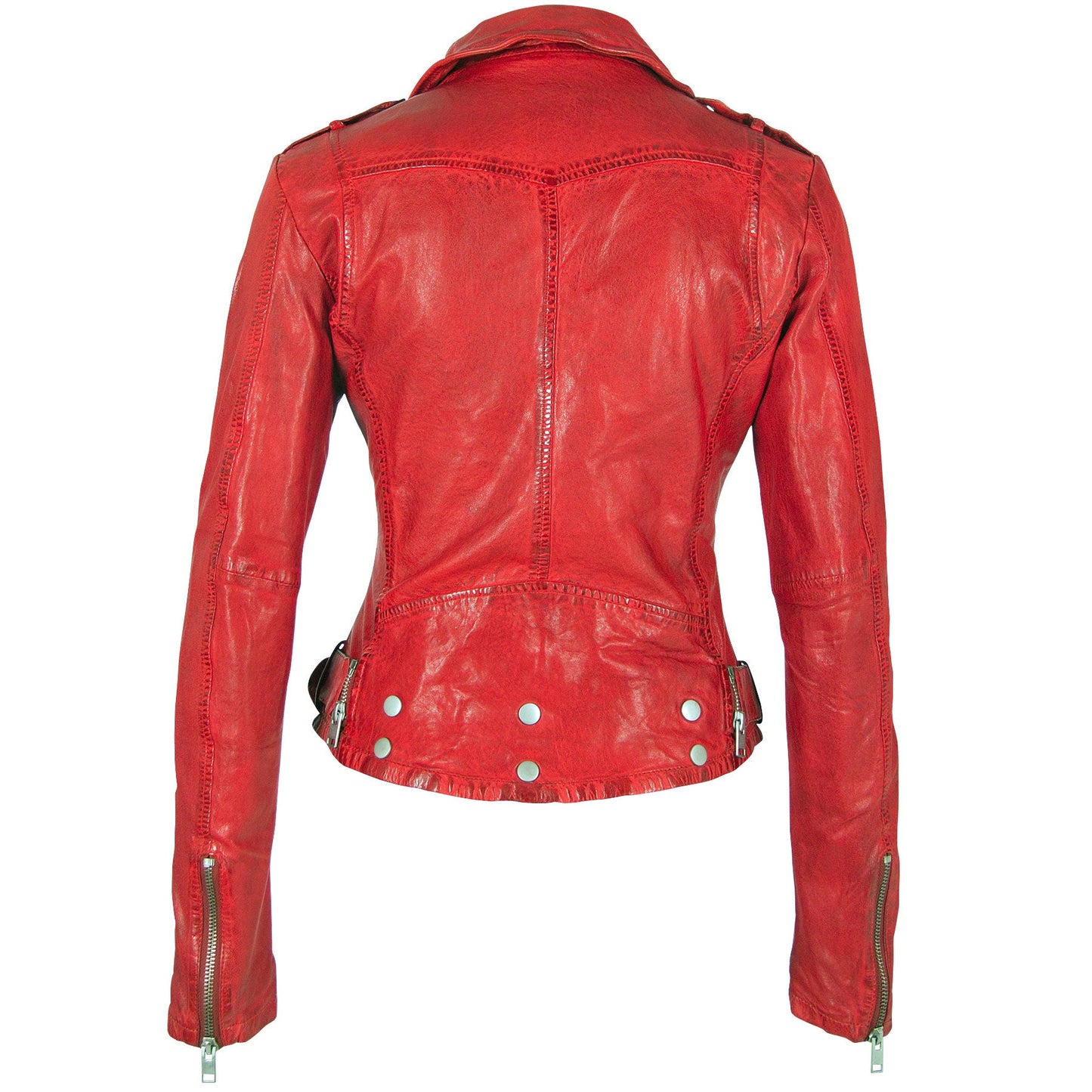 Wild RF Leather Jacket, Lipstick Red