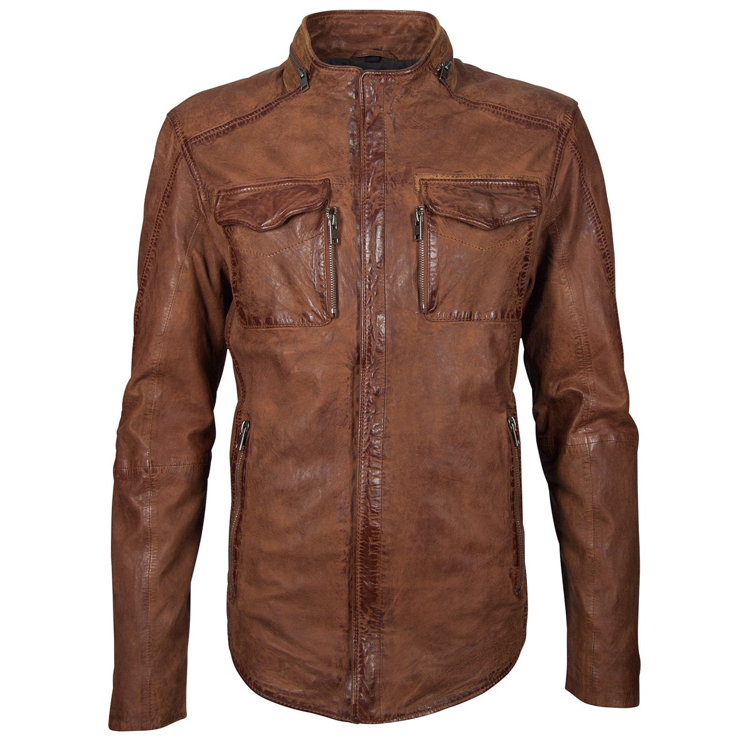 Cove RF Leather Jacket, Cognac