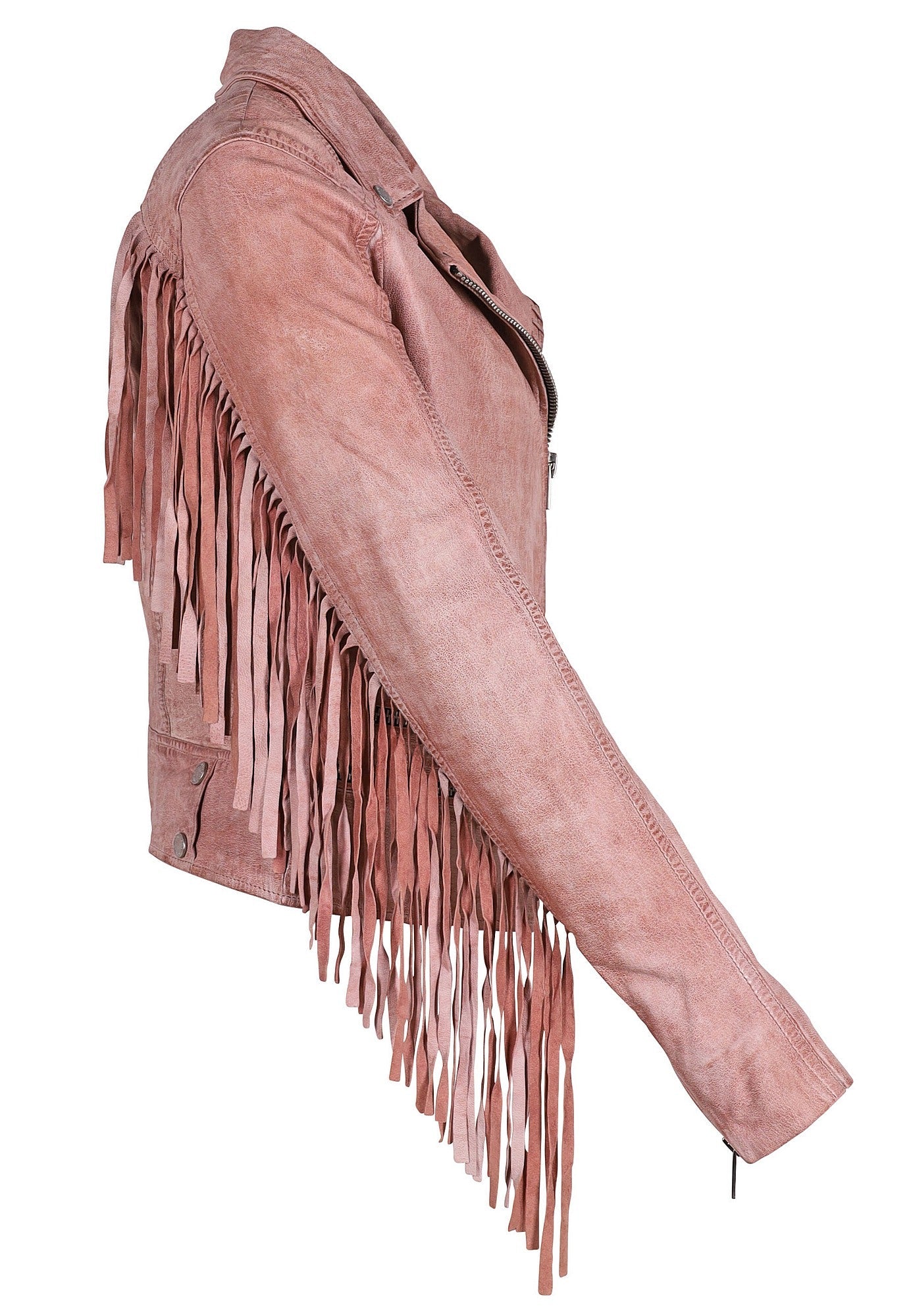 Zoe RF Leather Jacket, Light Pink