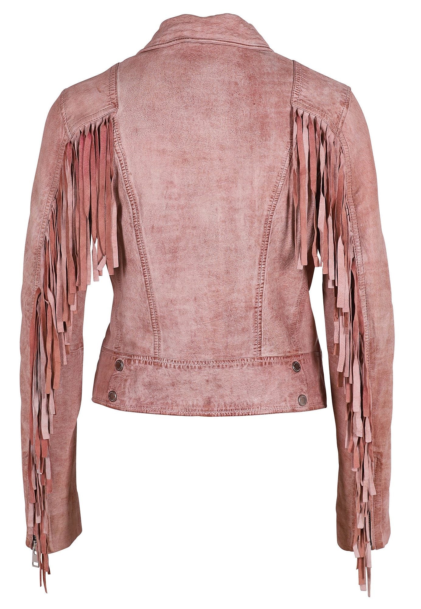 Zoe RF Leather Jacket, Light Pink